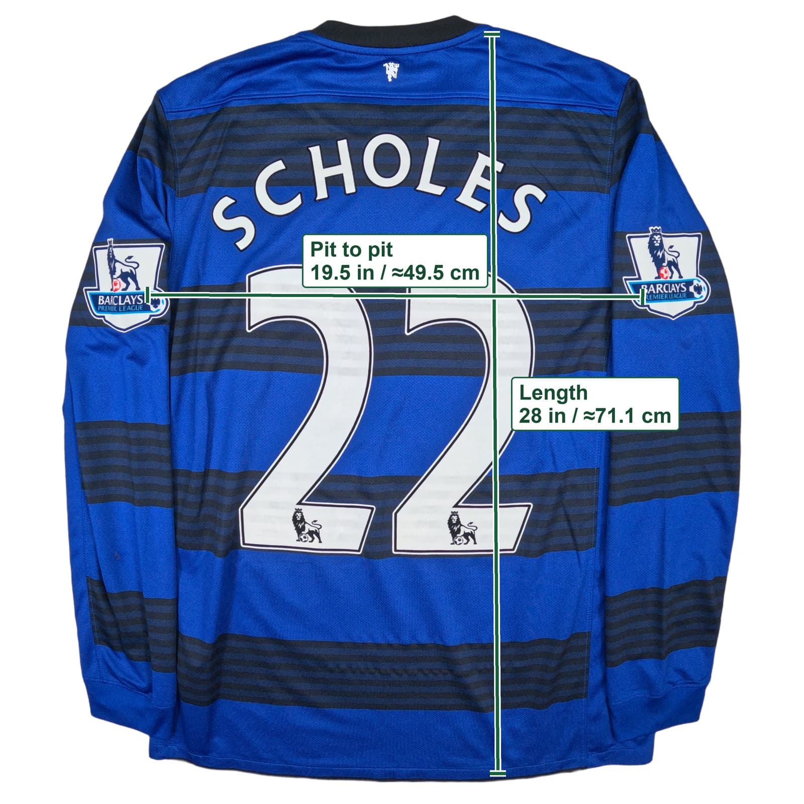 Manchester United Football Shirt Medium Black Nike Scholes 2011 2012 Jersey photo 3