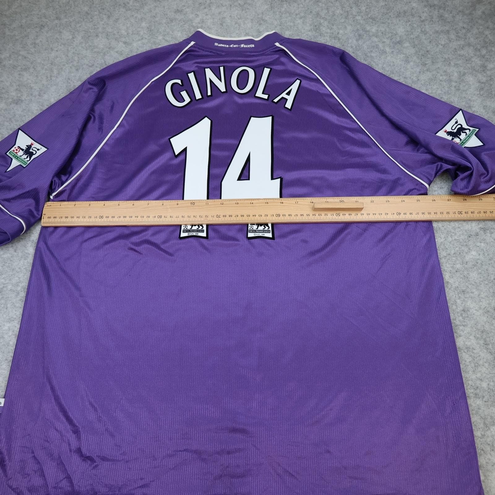 Vintage Tottenham Hotspur Shirt Mens 2XL Purple 1996 1997 Pony Ginola 14 Jersey photo 14