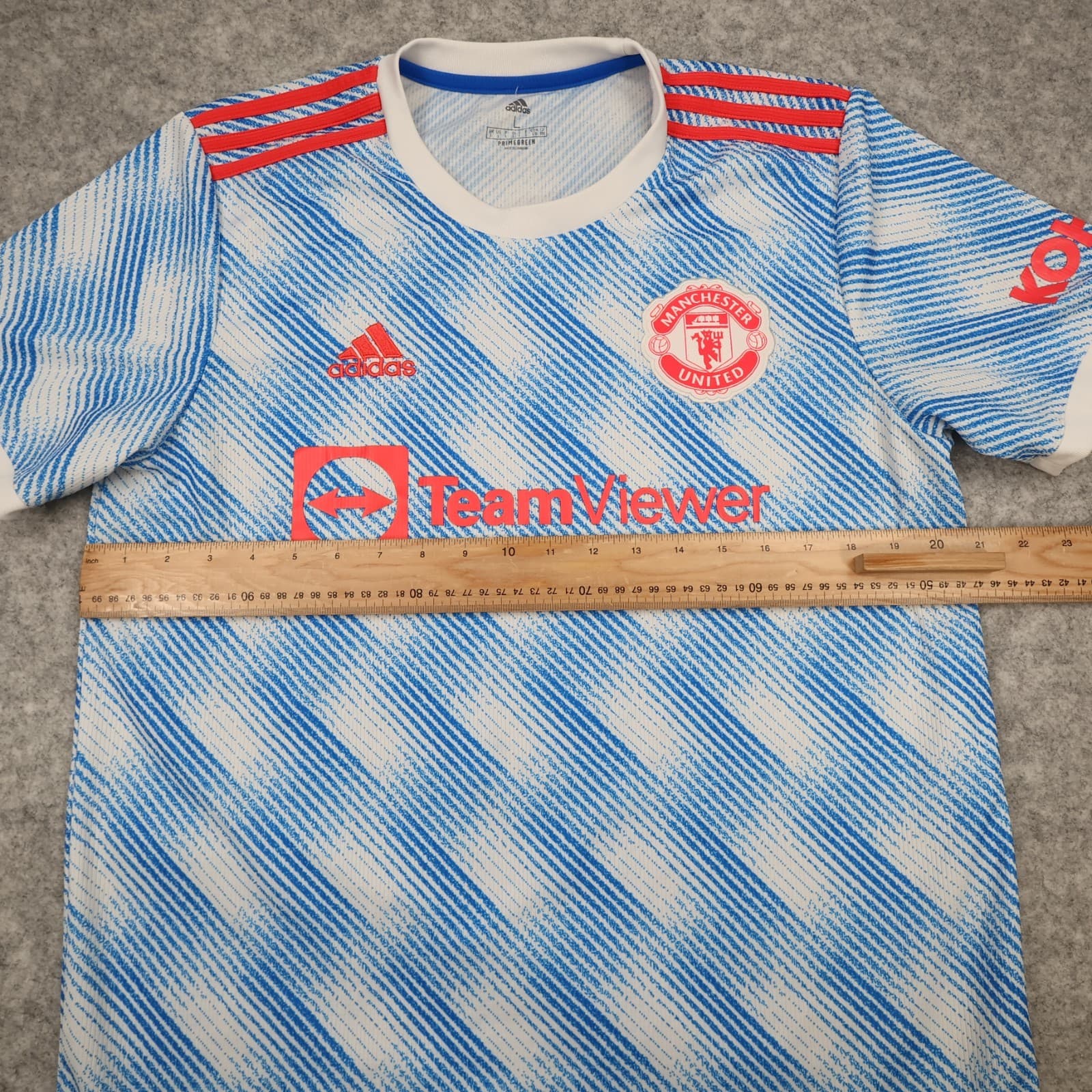 Manchester United Shirt Large Blue Away Kit 2021 2022 Adidas Football Jersey photo 10