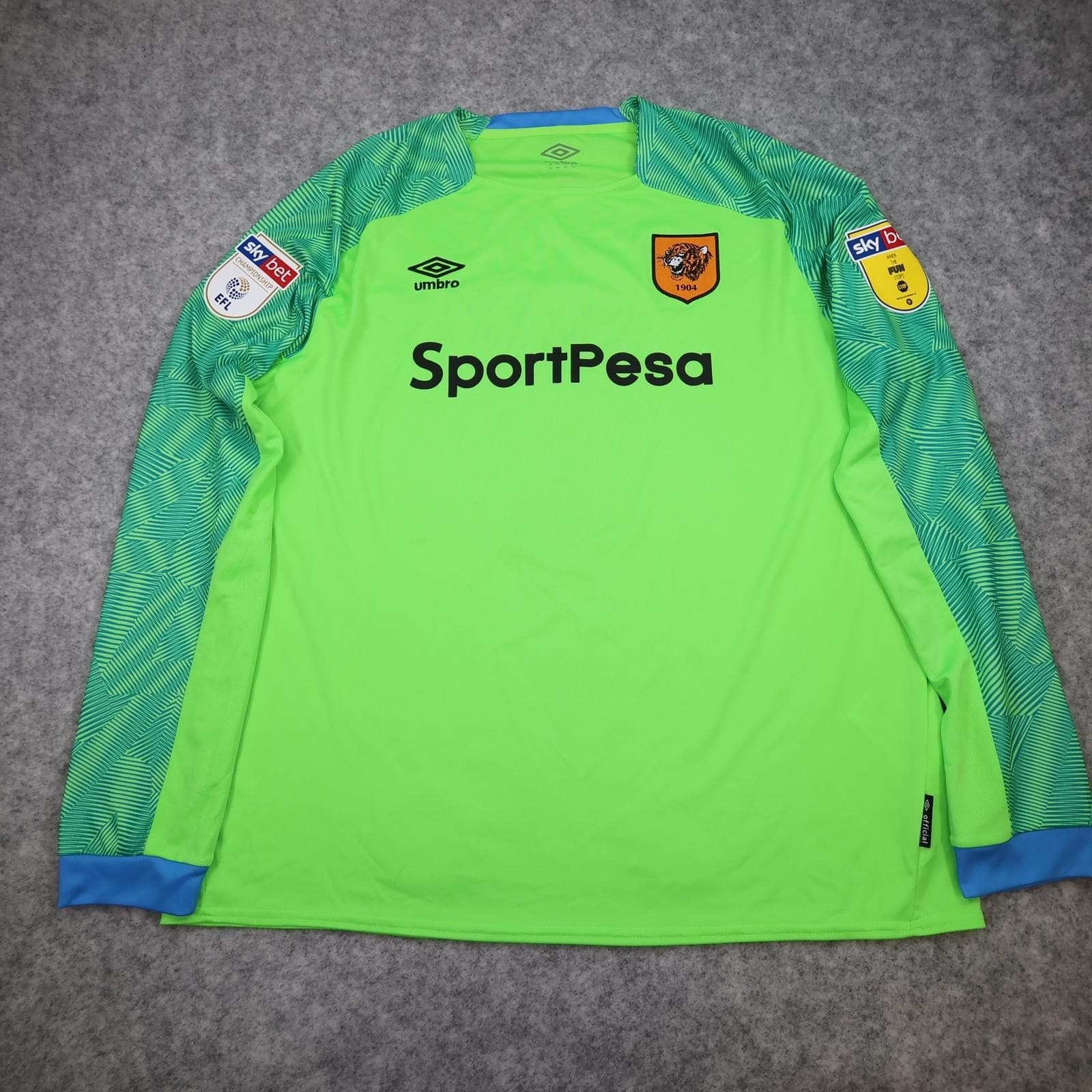 Hull City Goalkeeper Shirt Mens XXL Green EFL Football Umbro Marshall 1 photo 2