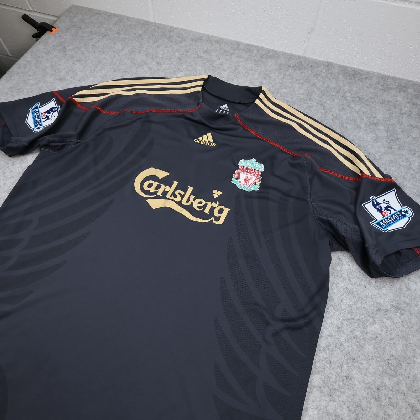 Liverpool Shirt Mens 3XL Black 2009 2010 Football Adidas Torres 9 Soccer Jersey photo 8
