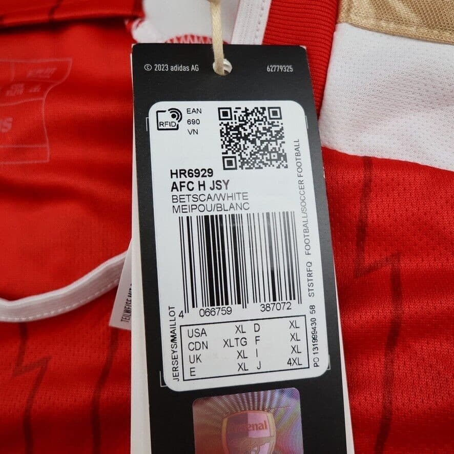 Arsenal Shirt Extra Large Red Home Kit 2023 2024 Adidas Jersey Martin Odegaard photo 6