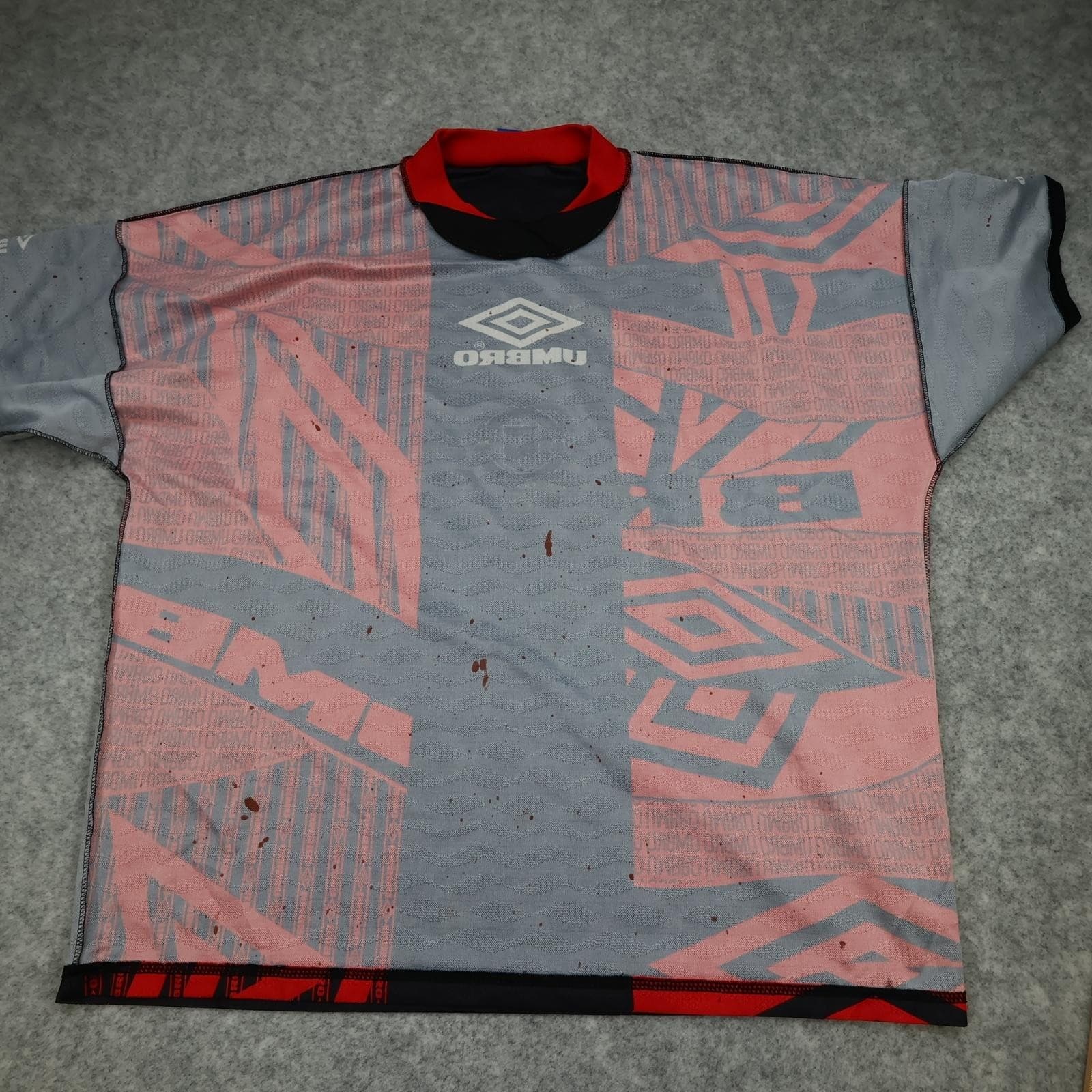 Vintage Manchester United Training Shirt Mens XL Black Umbro 1994 Soccer Jersey photo 6