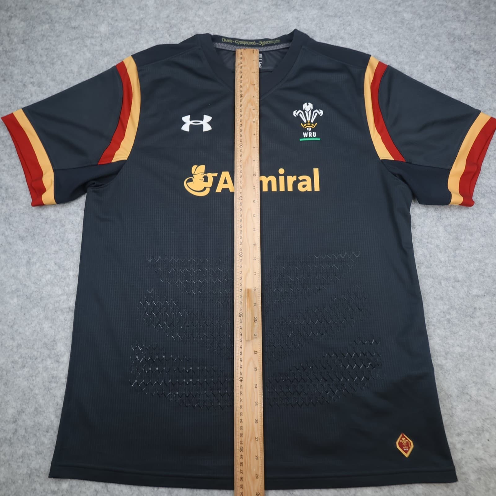 Wales Rugby Shirt Extra Large Black Away Kit 2015 2016 Under Armour Jersey photo 15