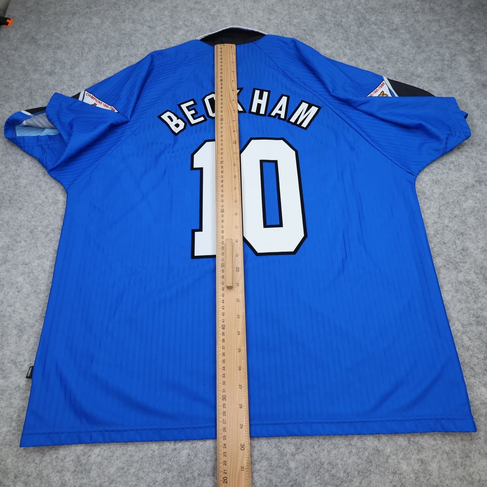 Manchester United Football Shirt 2XL Blue Third 1996 1998 Umbro Beckham 10 photo 16