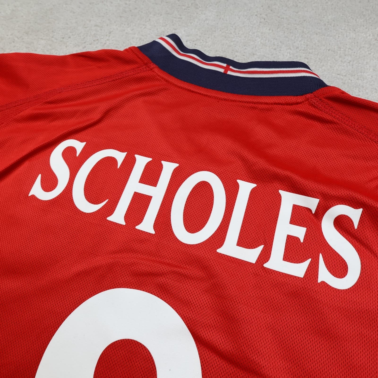 England Football Shirt Large Red Away Kit 2002 2004 Jersey Paul Scholes Umbro photo 7