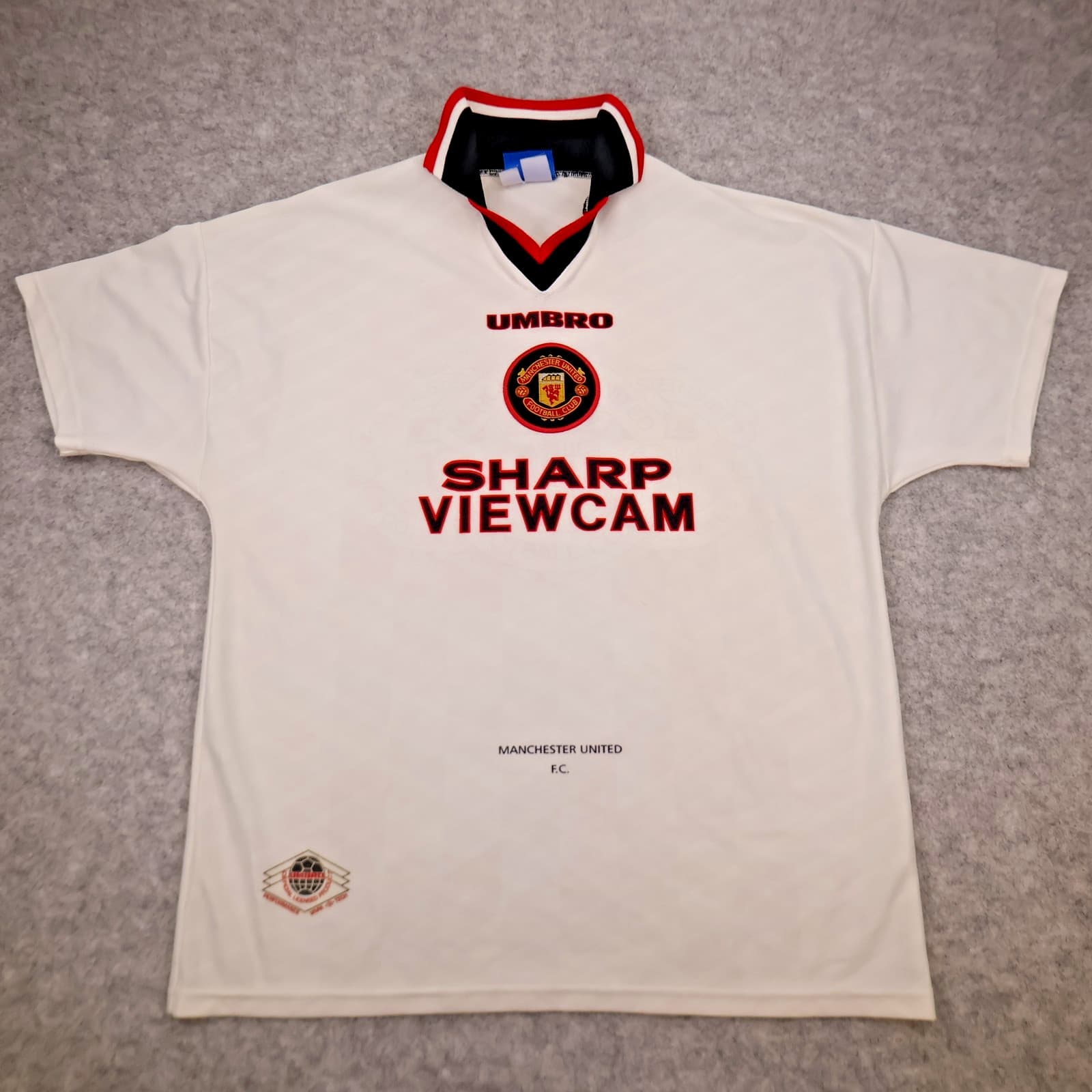 Vintage Manchester United Shirt Extra Large White Away Kit 1996 1997 Umbro