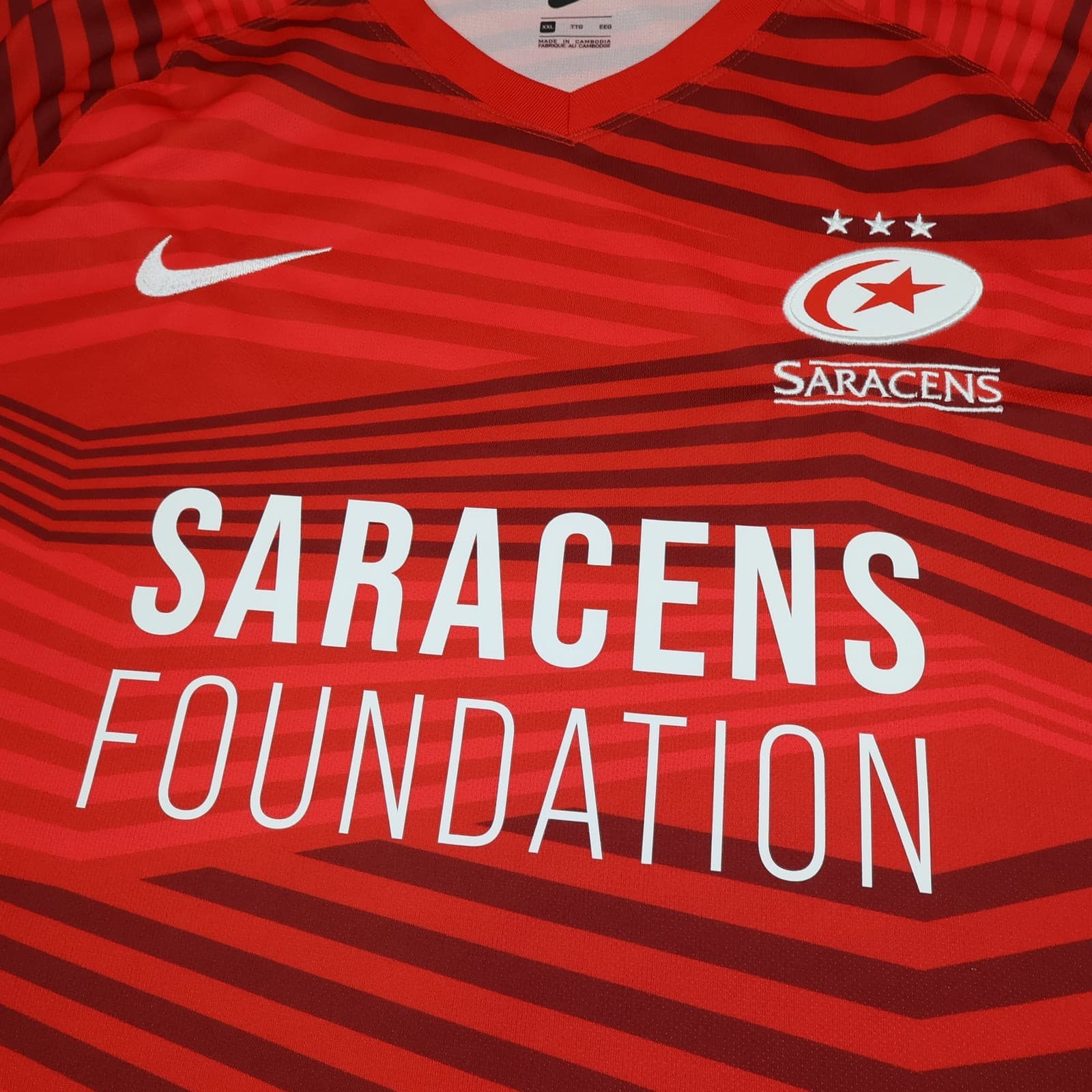 Saracens Rugby Shirt Mens Adults 2XL Red 2020 Nike Rugby Union Jersey photo 3