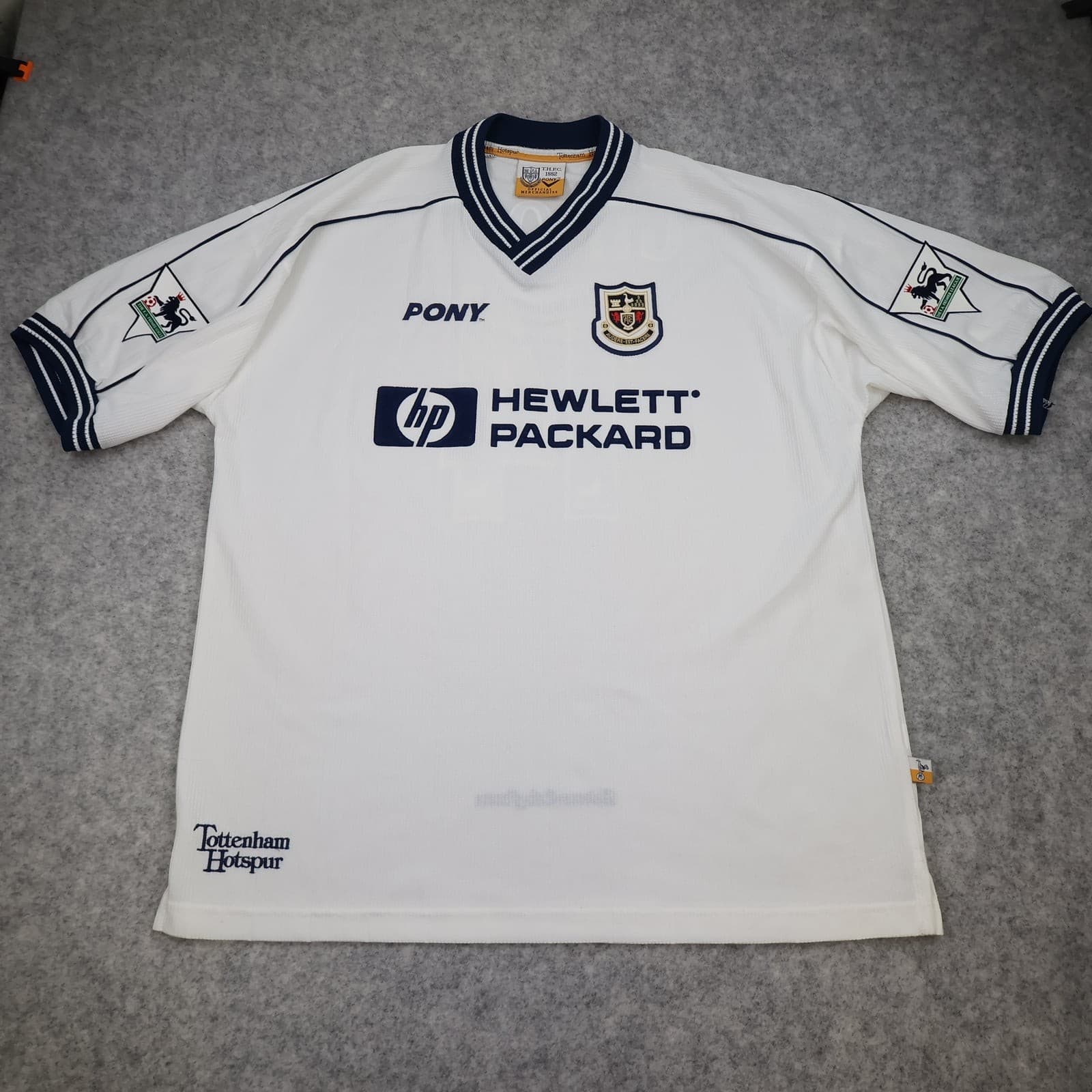 Tottenham Hotspur Shirt Extra Large White Home 1997 1999 Pony David Ginola 14 photo 2