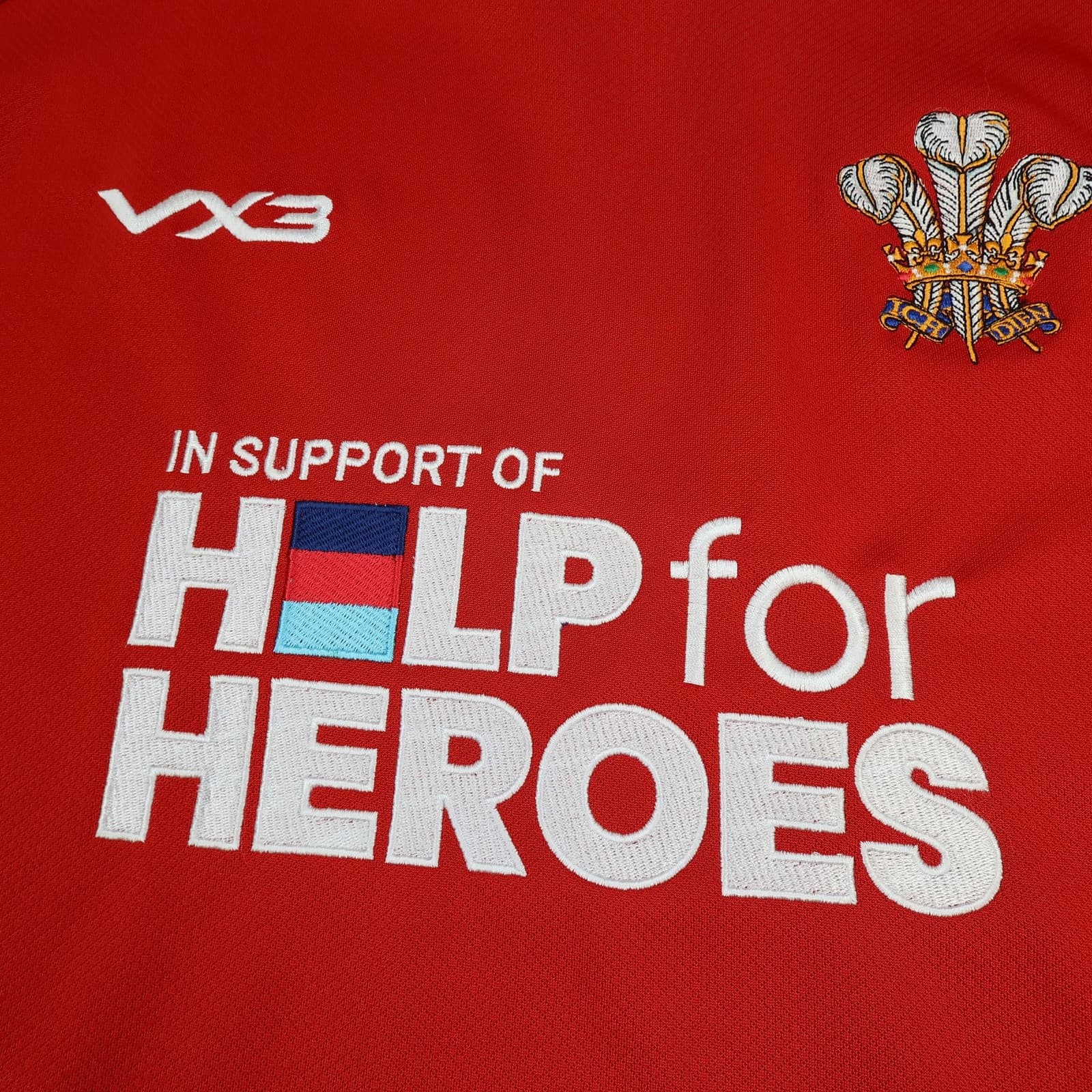 Wales Rugby Shirt Mens XL Red Rugby Union VX3 Help For Heroes Charity Jersey photo 3