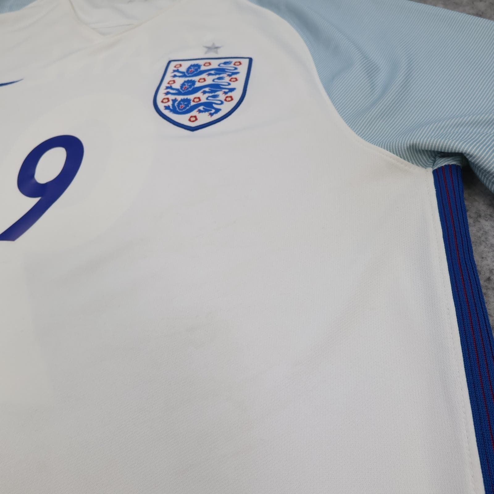 England Home Shirt Mens Large White 2016 2017 Football Nike Dri Fit Kane 9 photo 9
