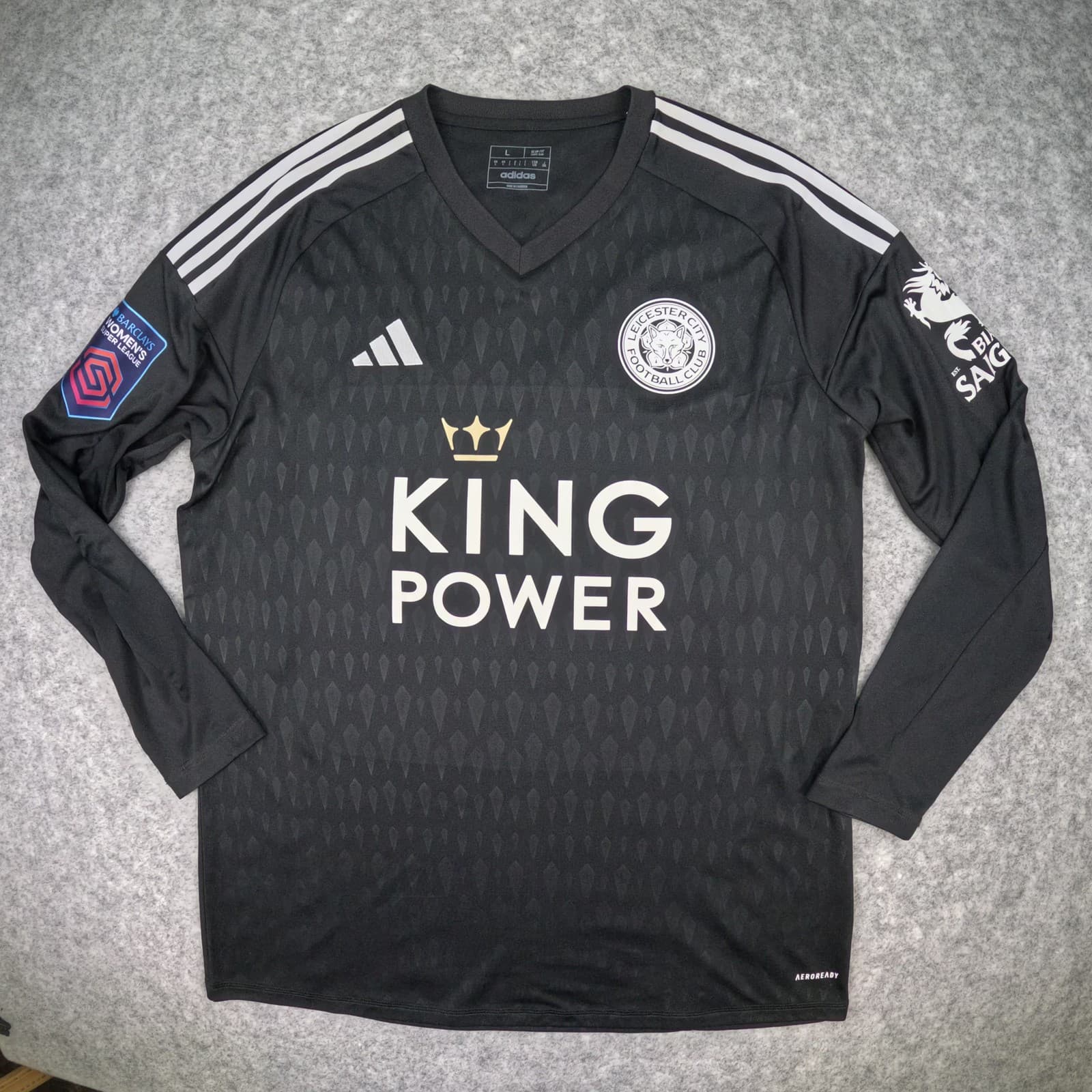 Leicester City Football Shirt Adult Large Black adidas LEITZIG 1 Long Sleeve photo 2
