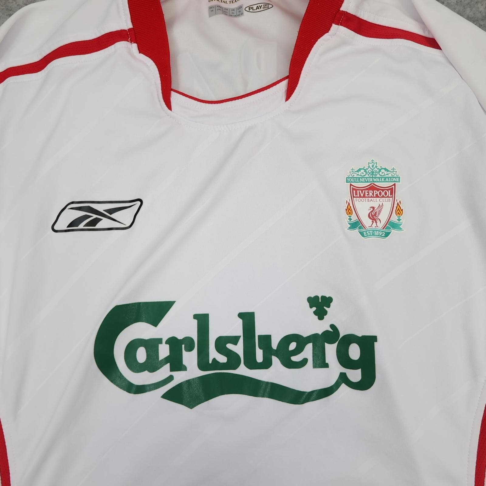 Vintage Liverpool Shirt Mens XL White Away 2005 2006 Football Reebok Gerrard 8 photo 7