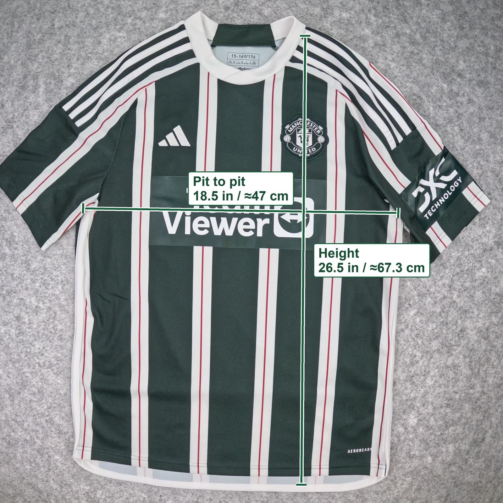 Manchester United Football Shirt 15 16Y Kids Away 2023 24 adidas Garnacho 17 photo 3