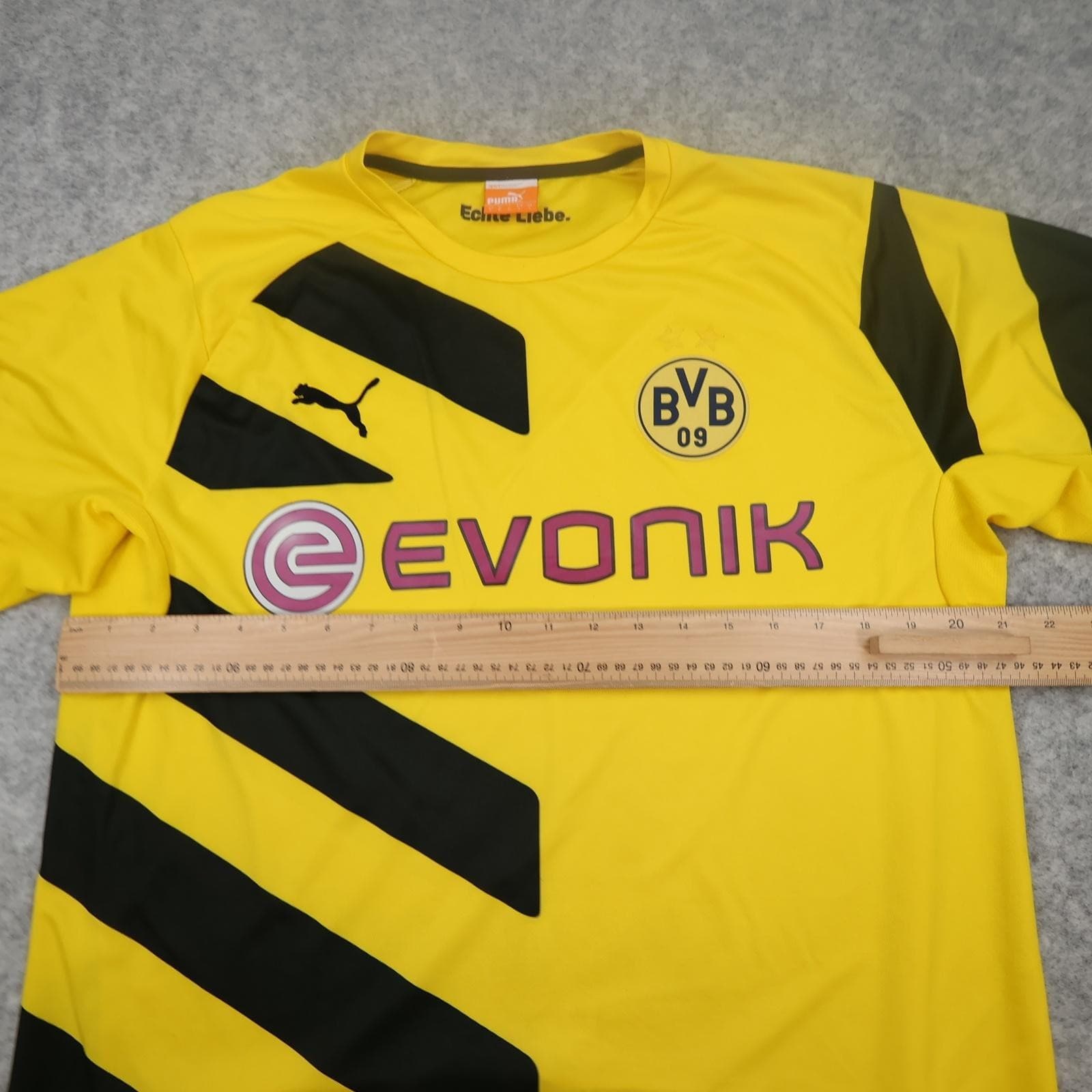 Borussia Dortmund Shirt Mens Large Yellow Black 2014 2015 Puma Evonik Jersey photo 12