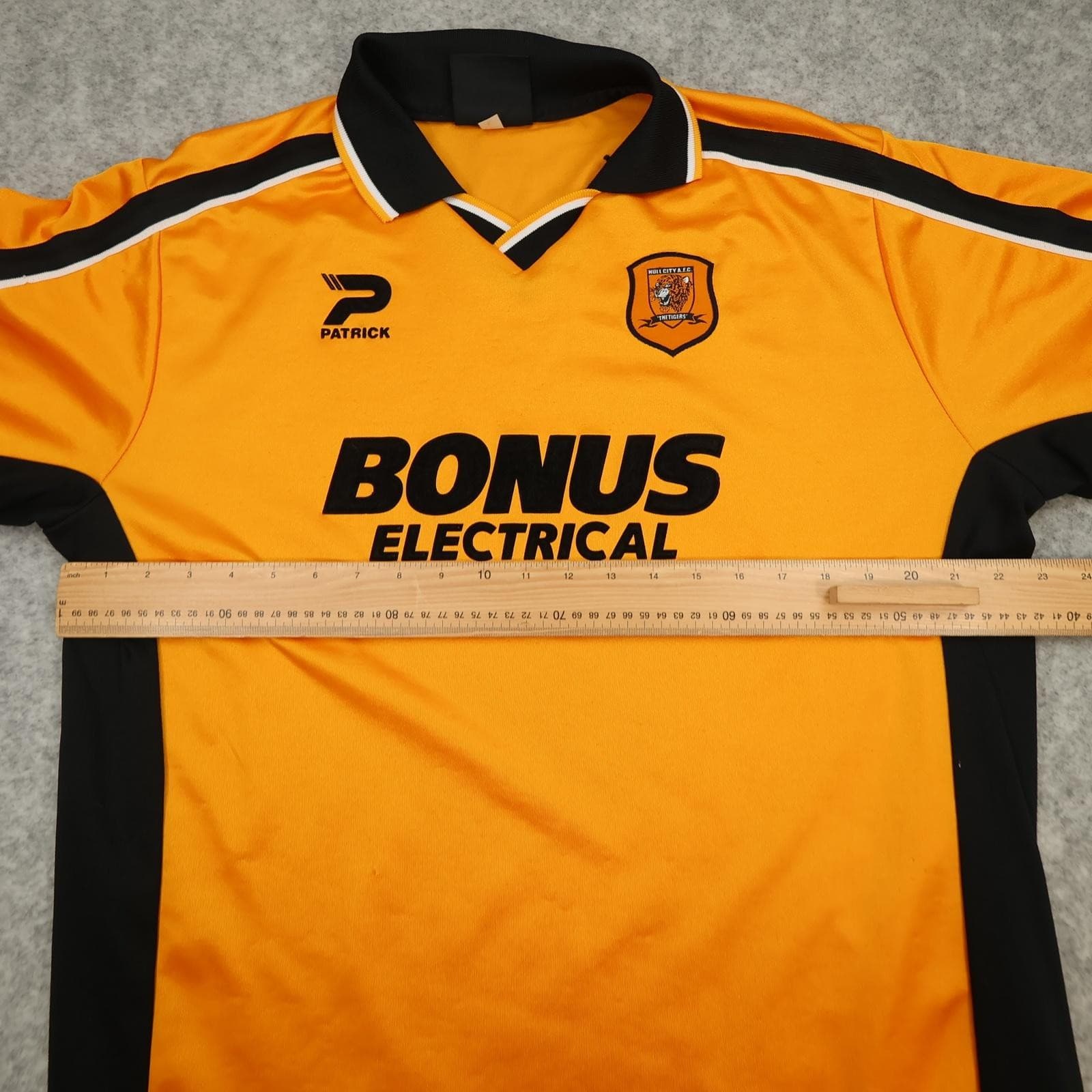 Vintage Hull City Shirt Mens Large Gold Home 2002 2004 Patrick Bonus Electrical photo 13