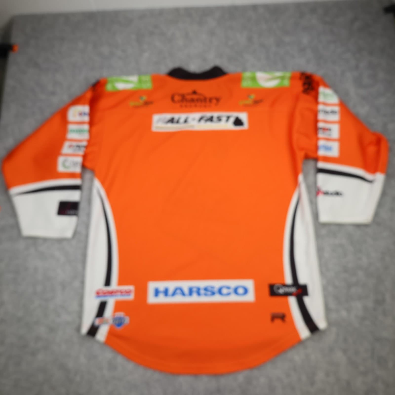 Sheffield Steelers Shirt Mens Large Orange EIHL Ice Hockey Rhino Jersey Top UK photo 2