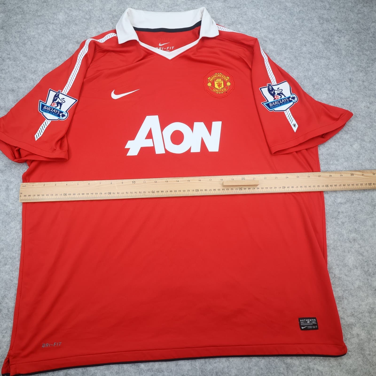 Manchester United Shirt 3XL Red Home Kit 2010 2011 AON Nike Jersey Berbatov 9 photo 11