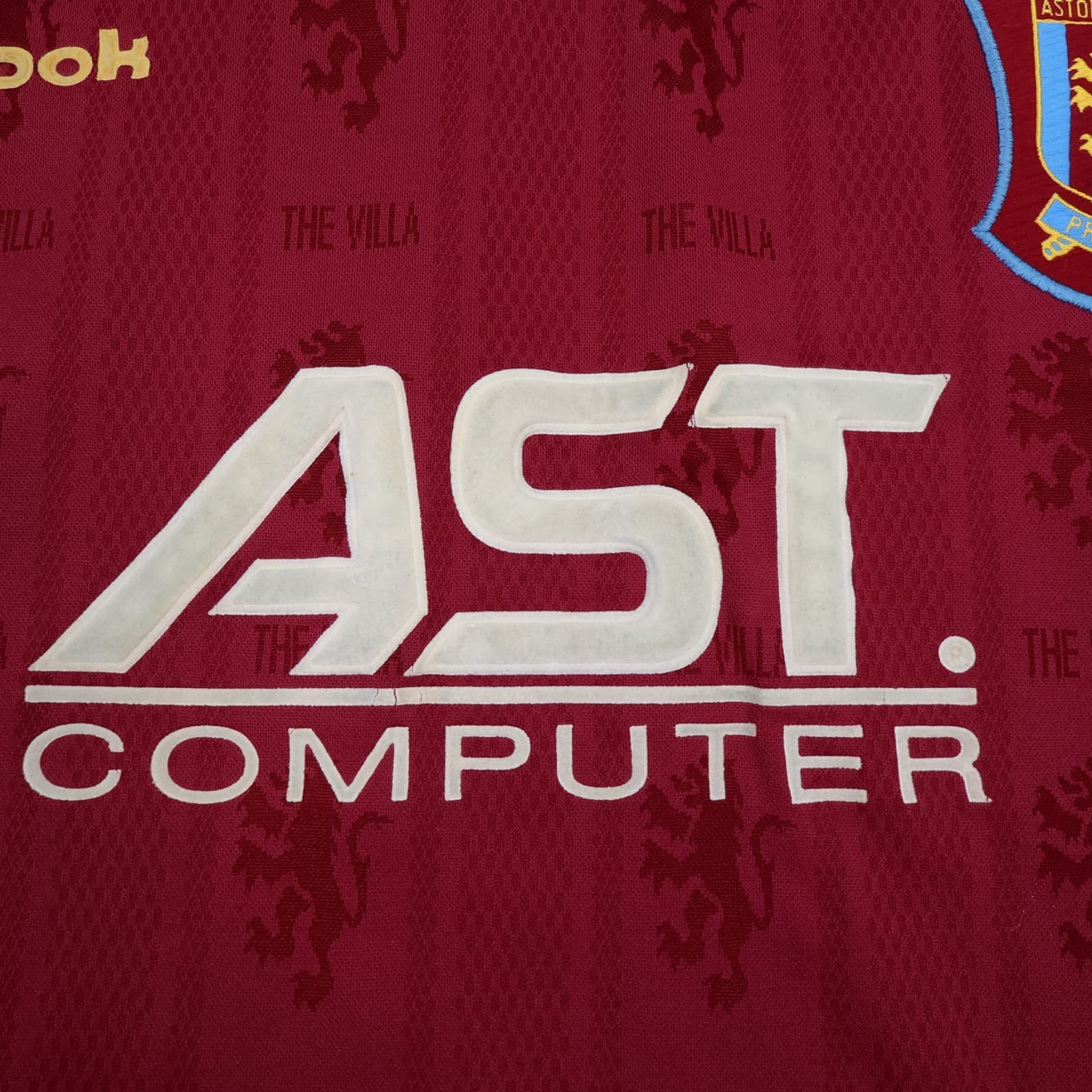 Vintage Aston Villa Shirt 2XL Burgundy Home Kit 1995 1997 Reebok Jersey 46" 48" photo 6