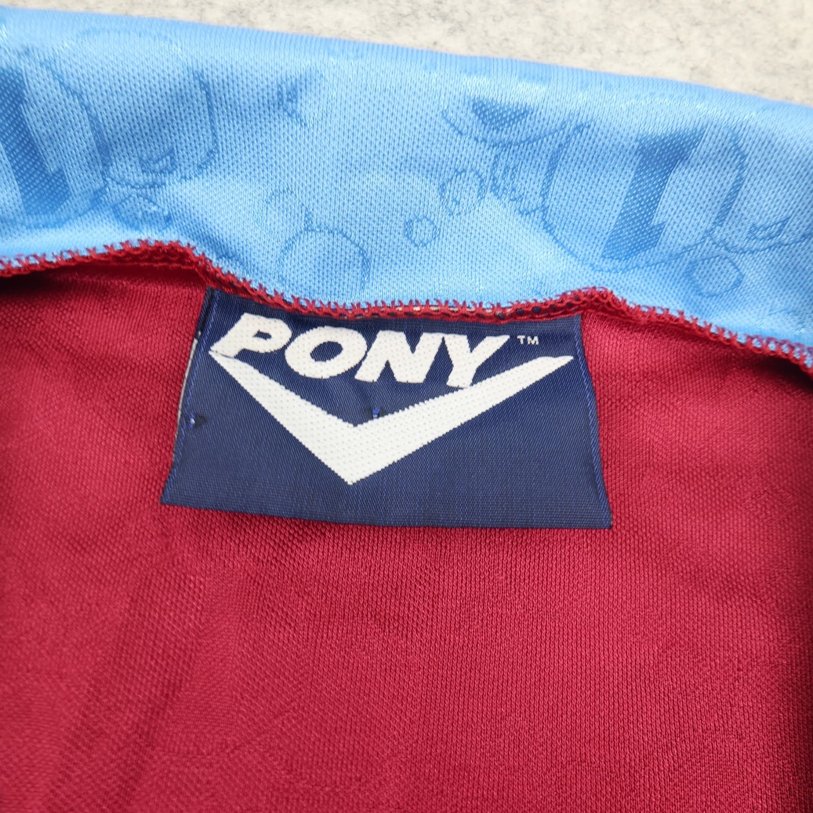 Vintage West Ham Shirt Medium Blue 1995 1997 Pony Home Shirt Soccer Jersey photo 8