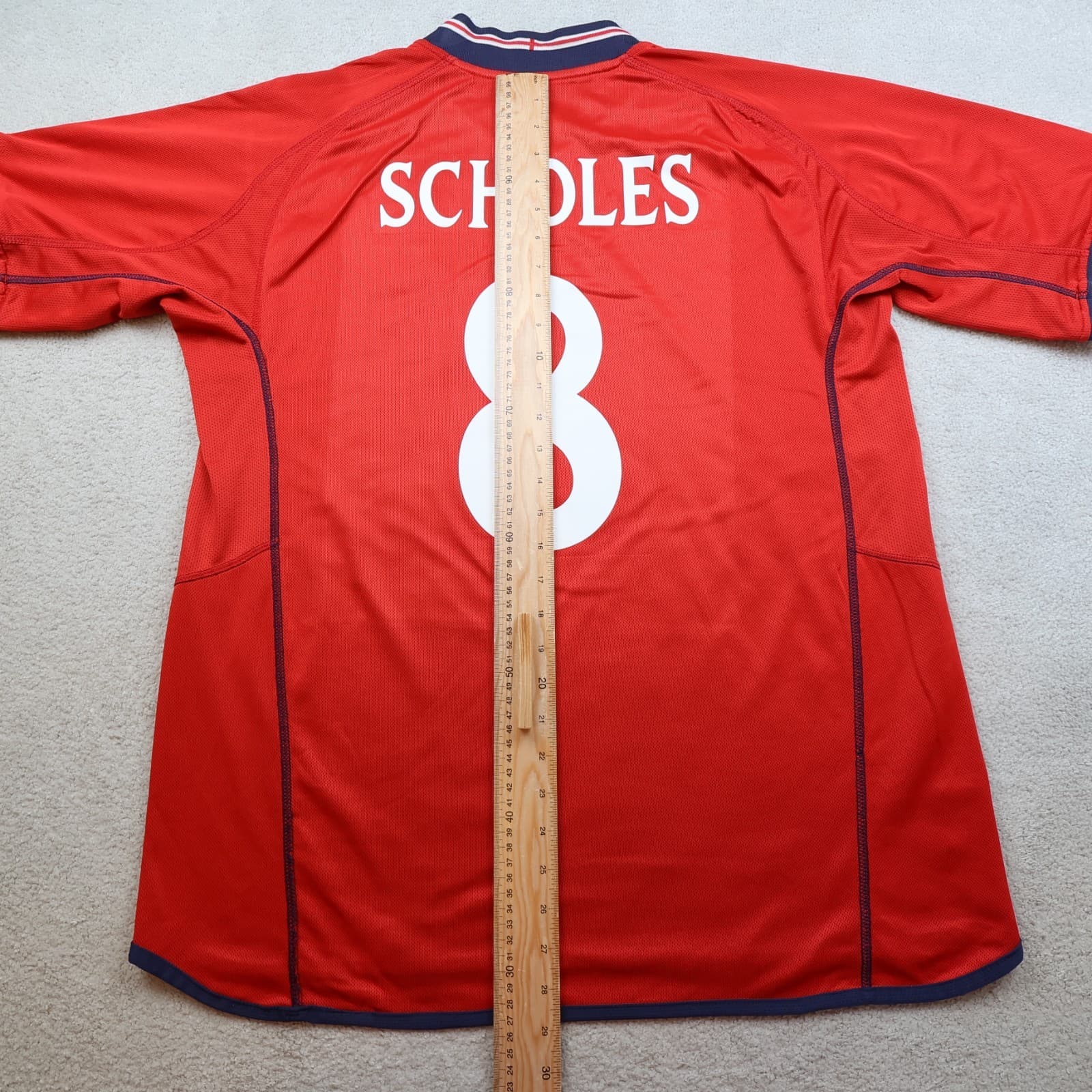 England Football Shirt Large Red Away Kit 2002 2004 Jersey Paul Scholes Umbro photo 11