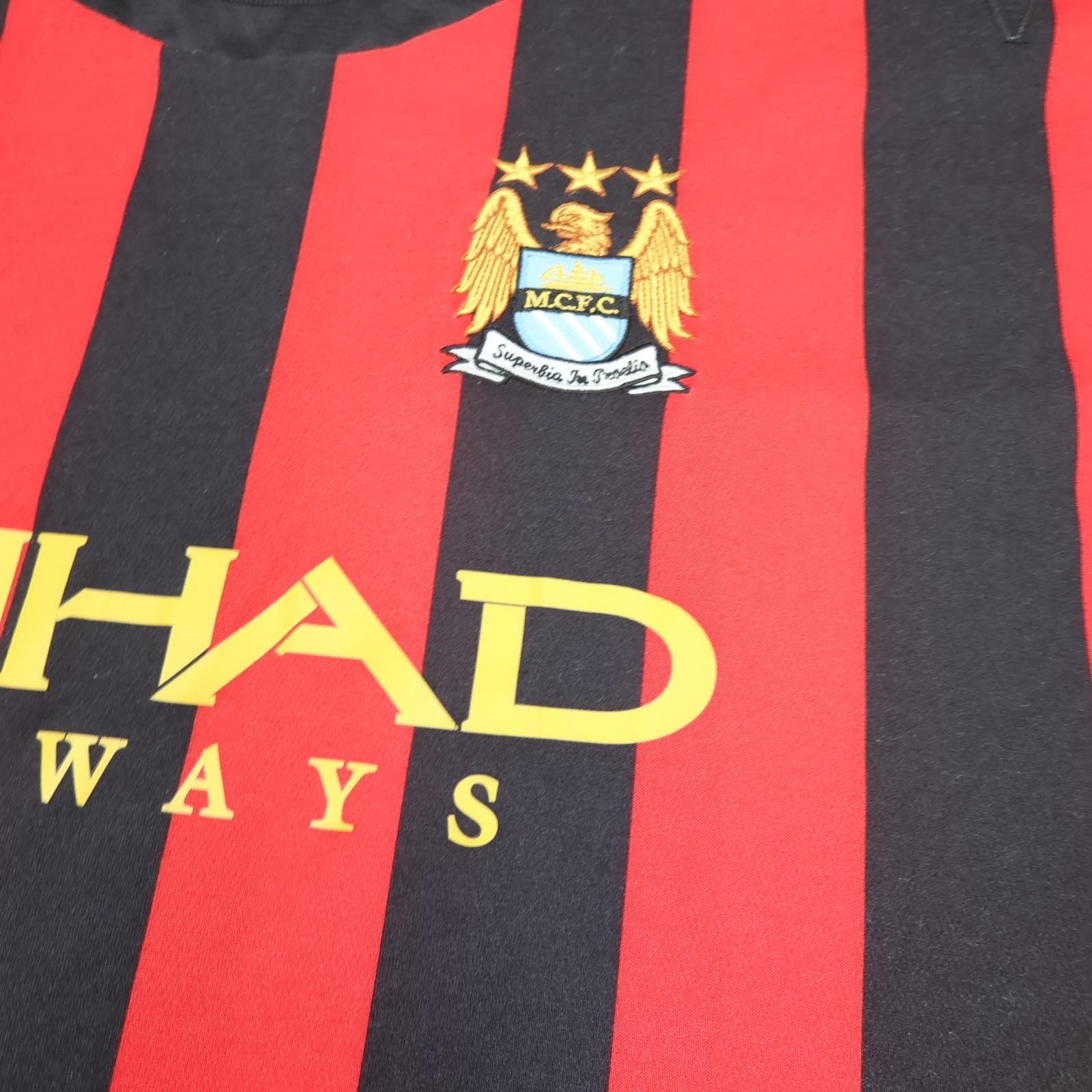 Manchester City Shirt Mens XL Red Away 2011 2012 Football Umbro Etihad Jersey photo 5