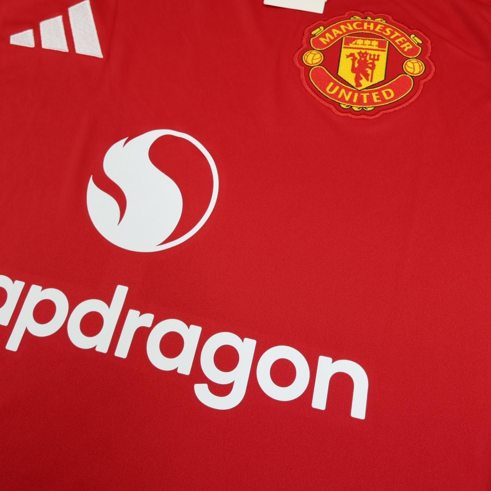 Manchester United Shirt Mens Large Red Home 2024 2025 Adidas Snapdragon Jersey photo 5