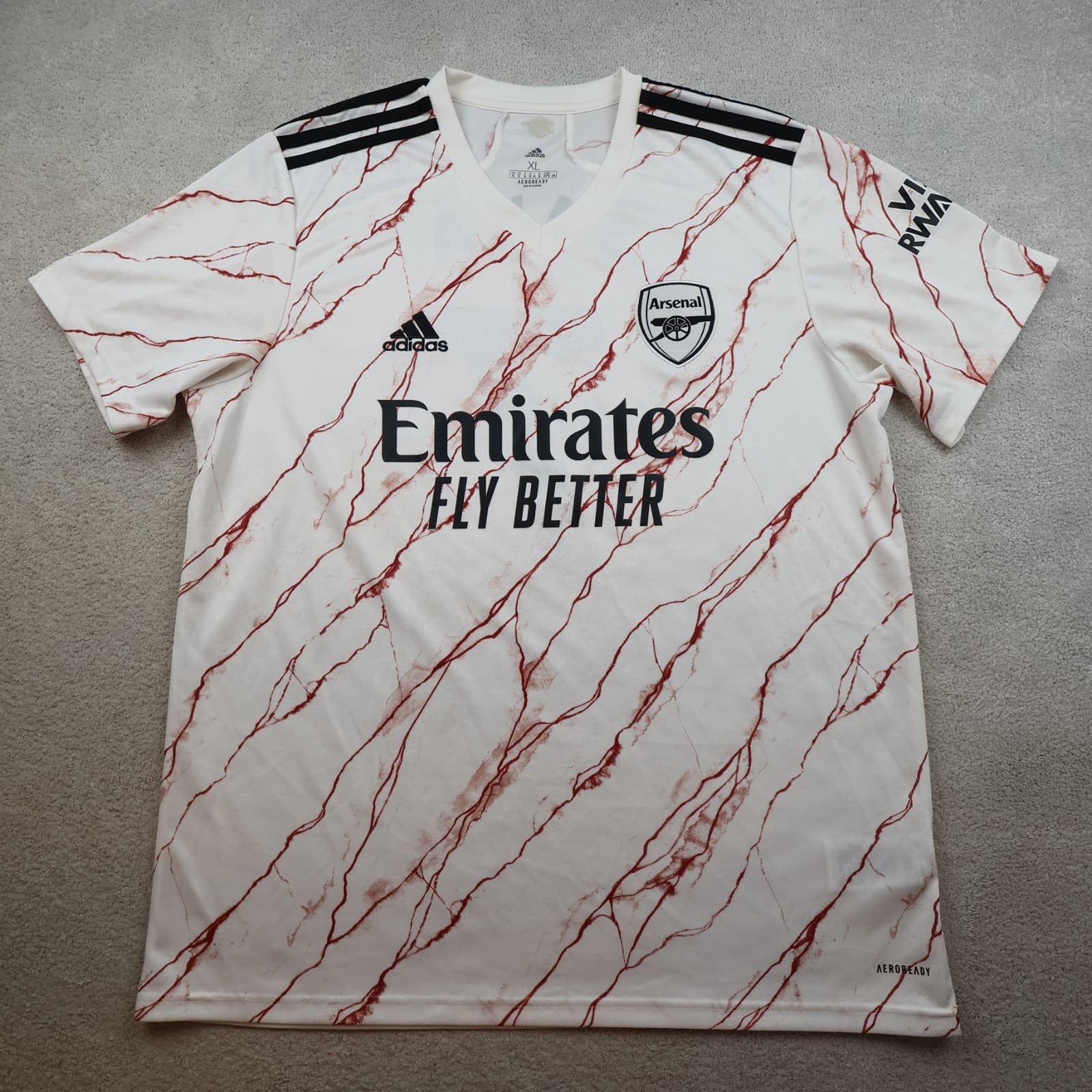 Arsenal Shirt Extra Large White Away Kit 2021 2022 Adidas Jersey Soccer Saka 7 photo 2