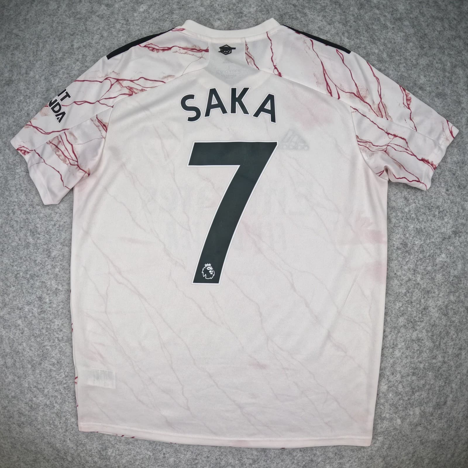 Arsenal Shirt Large White Away 2020 2021 Soccer Jersey Saka