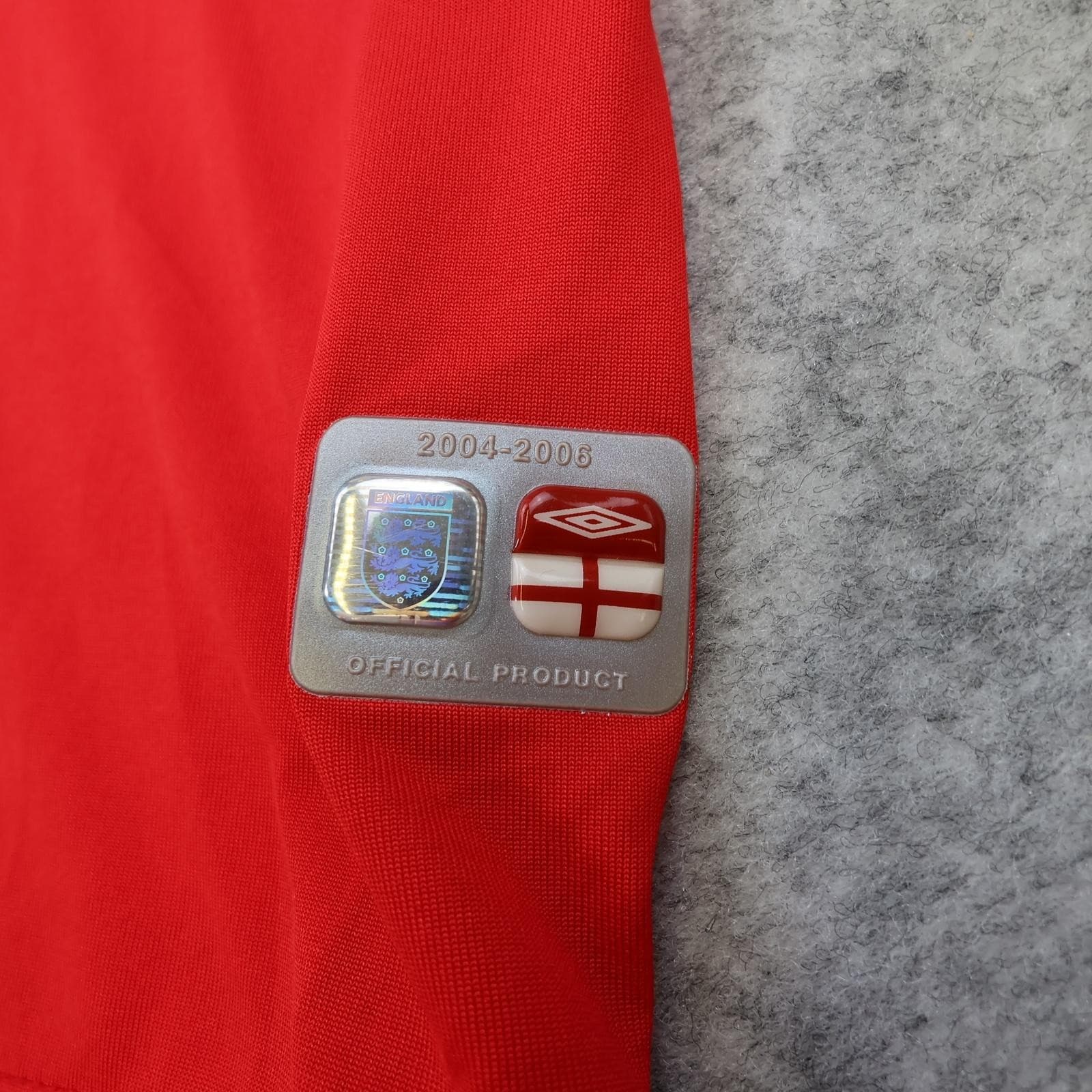 Vintage England Away Shirt Mens XL Red 2004 2006 Football Umbro David Beckham 7 photo 6