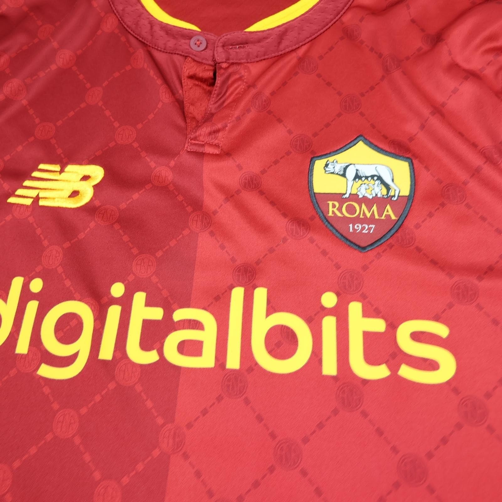 AS Roma Shirt Mens Medium Red Home 2022 2023 New Balance Totti 10 Soccer Jersey photo 3