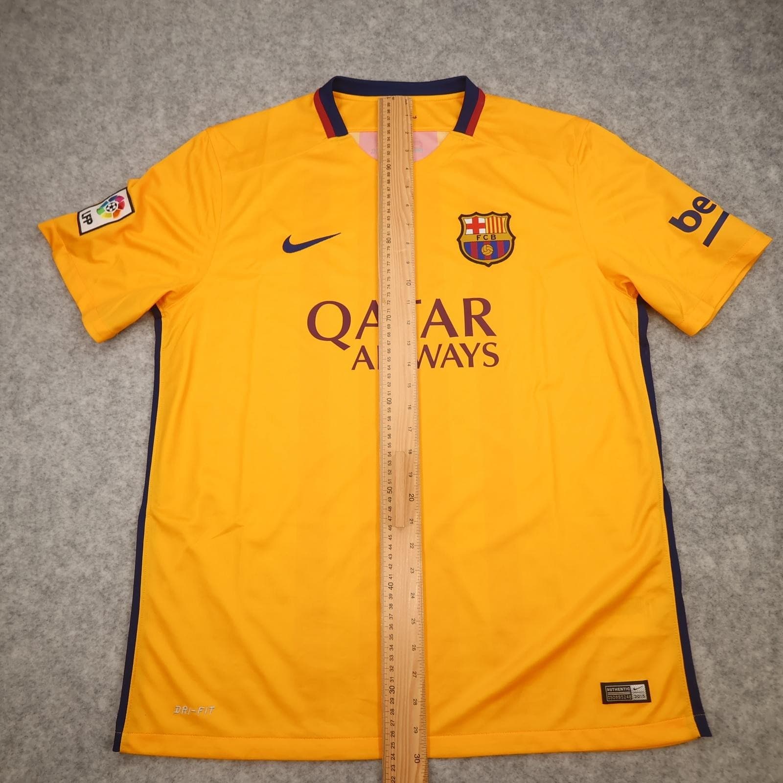Barcelona Shirt Mens Extra Large Yellow Away 2015 2016 Nike Soccer Jersey photo 14
