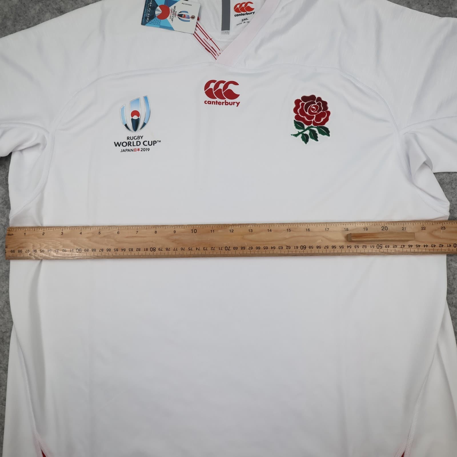 England Rugby Shirt 2XL White Home Kit 2019 Japan World Cup Canterbury XXL photo 11
