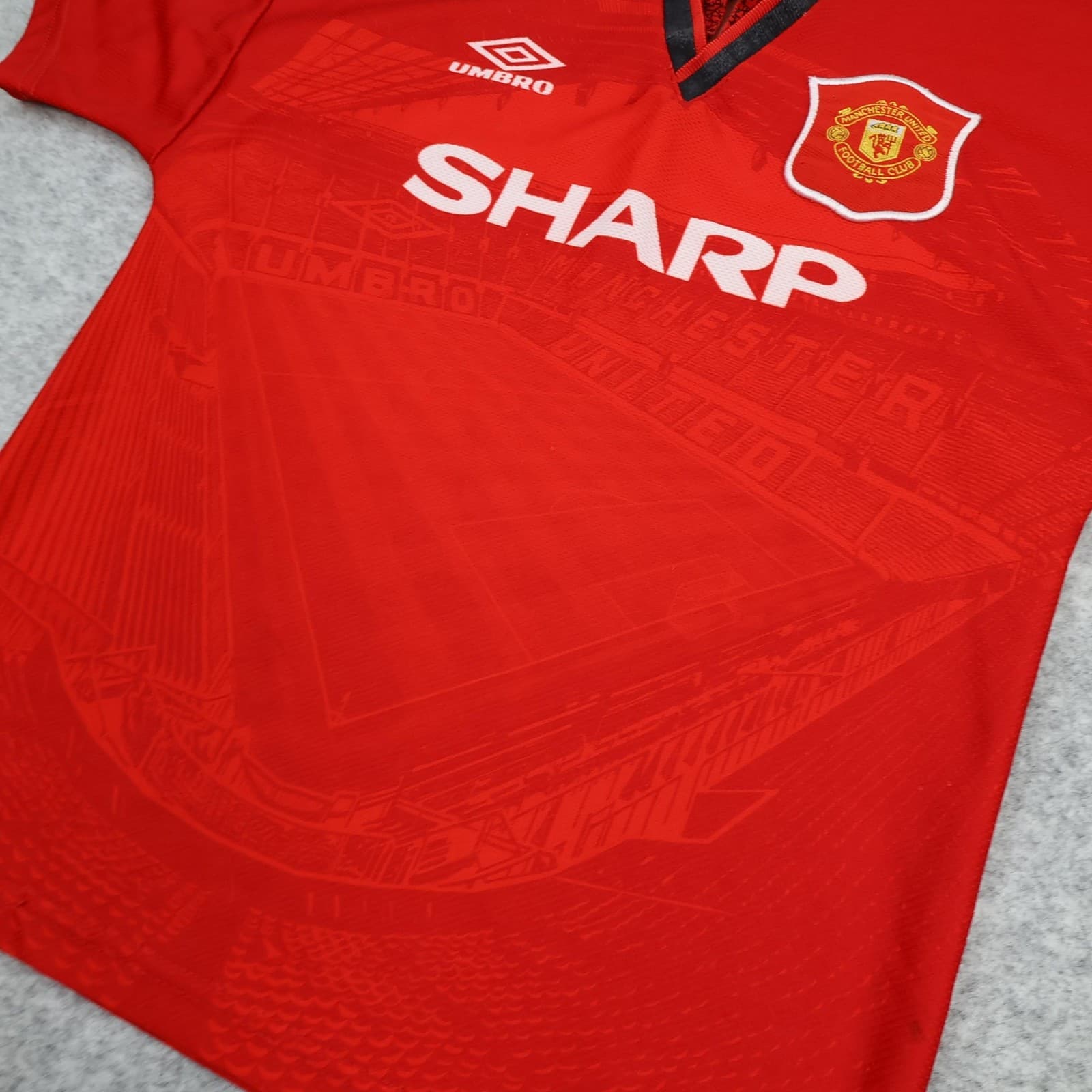 Vintage Manchester United Shirt Kids 12-13 Years Red Home 1996 1998 Umbro Jersey photo 4