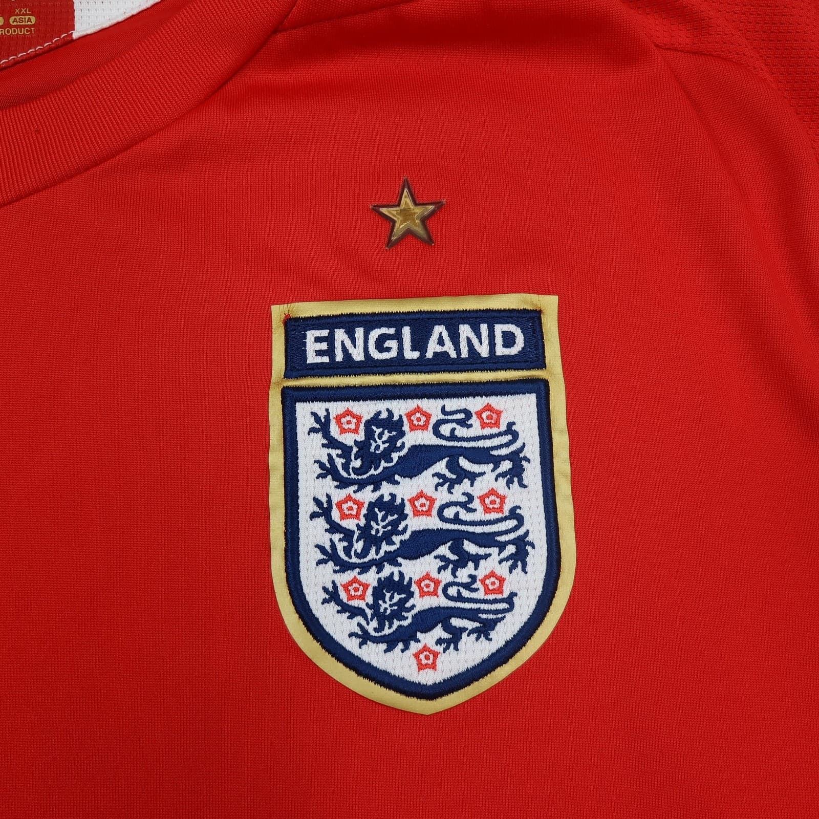 England Away Shirt Mens XL Red 2006 2008 Umbro Soccer Jersey Three Lions Top photo 9