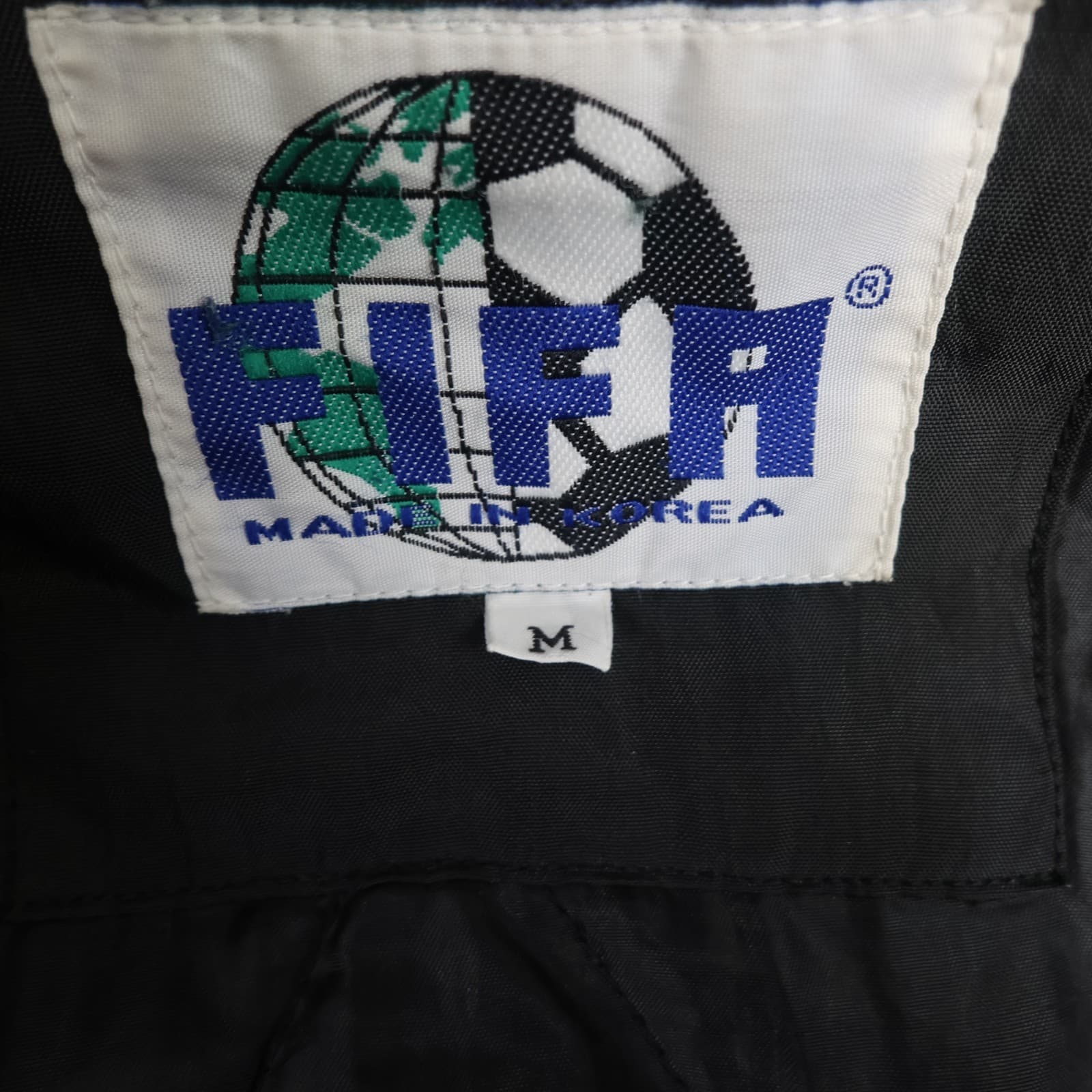 Vintage Football Jacket Extra Large Black 1998 Fifa World Cup Padded Official photo 12