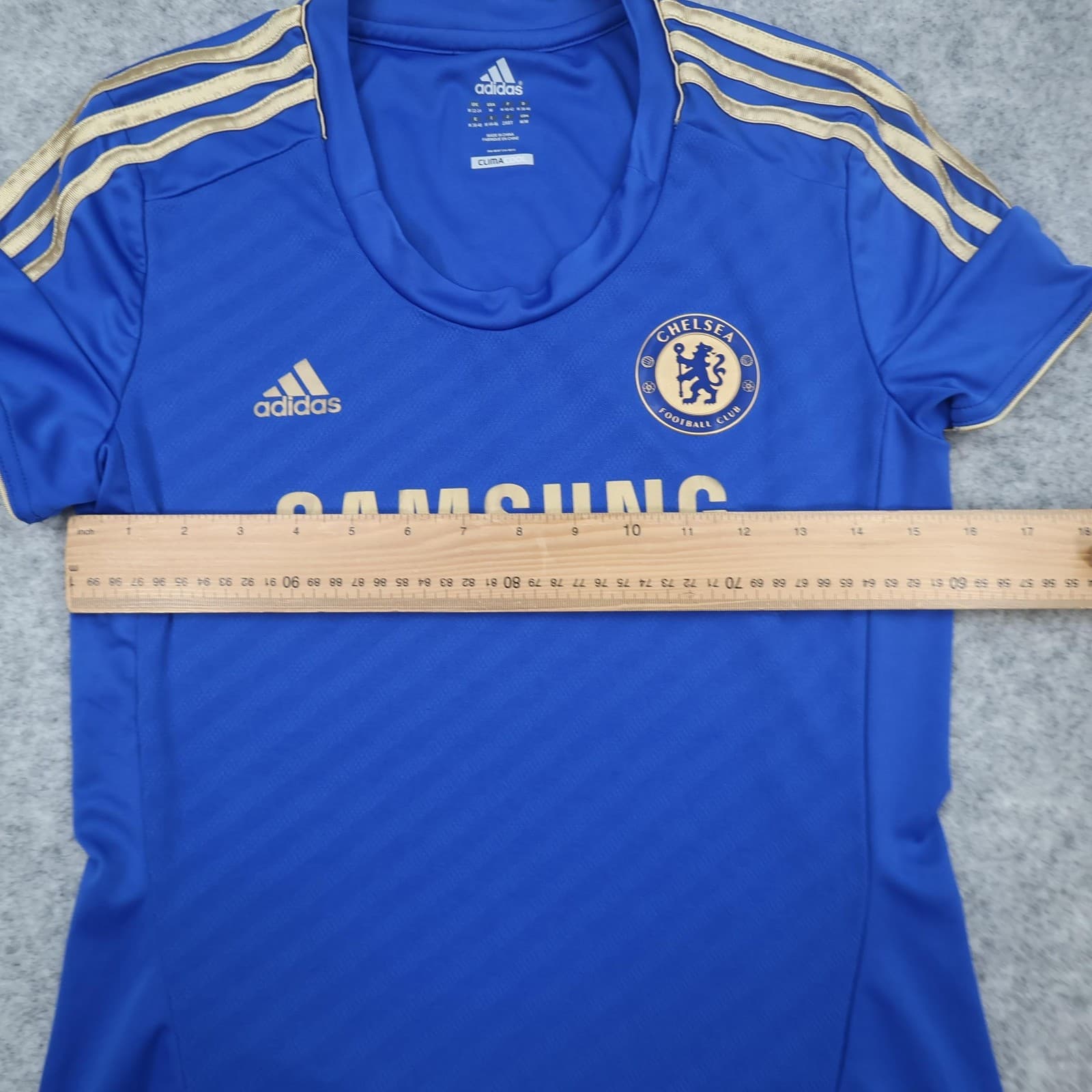 Chelsea Shirt Womens Medium 12-14 Blue Home 2012 2013 Adidas Soccer Jersey photo 10