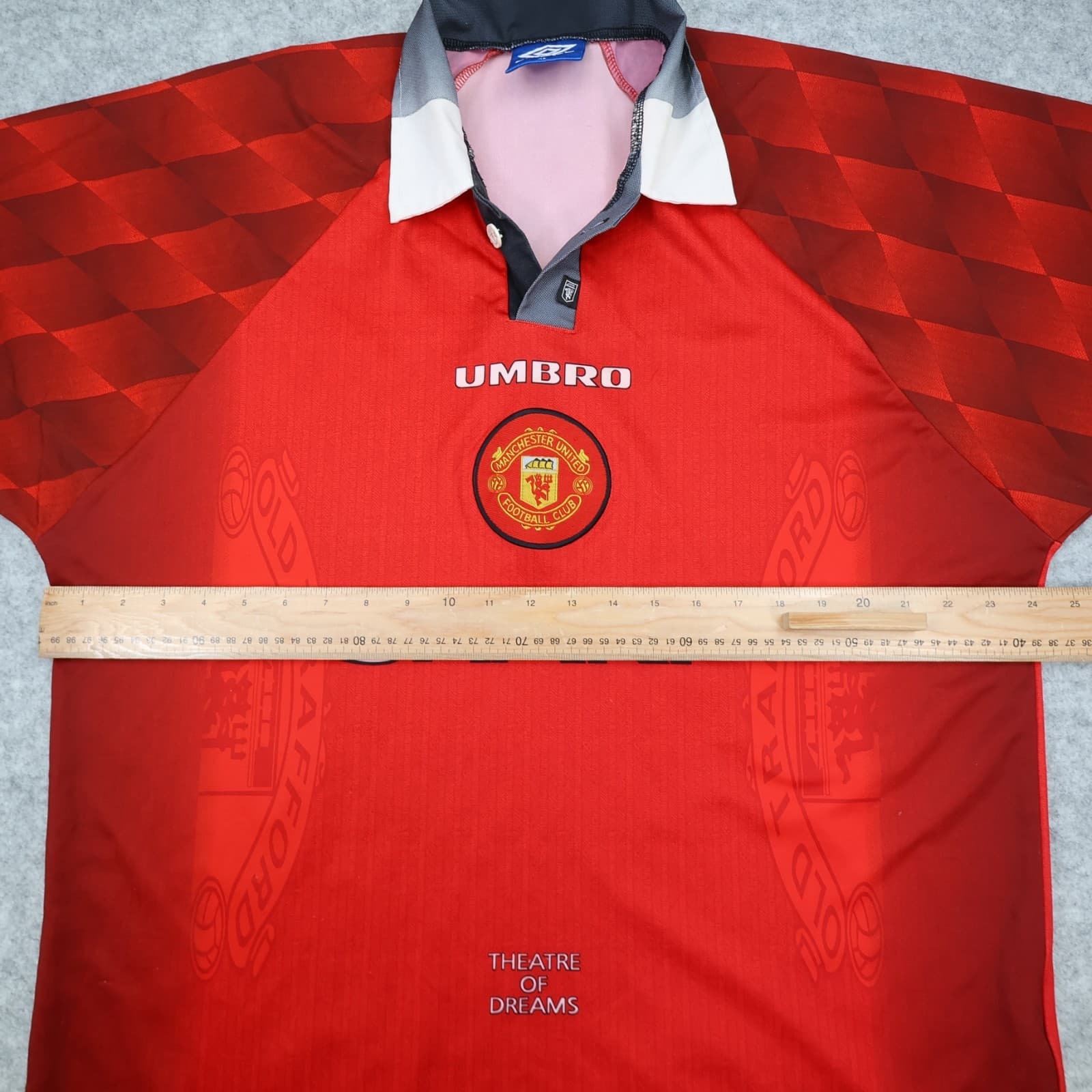 Vintage Manchester United Shirt Extra Large Red Home Kit 1996 1998 Umbro Jersey photo 10
