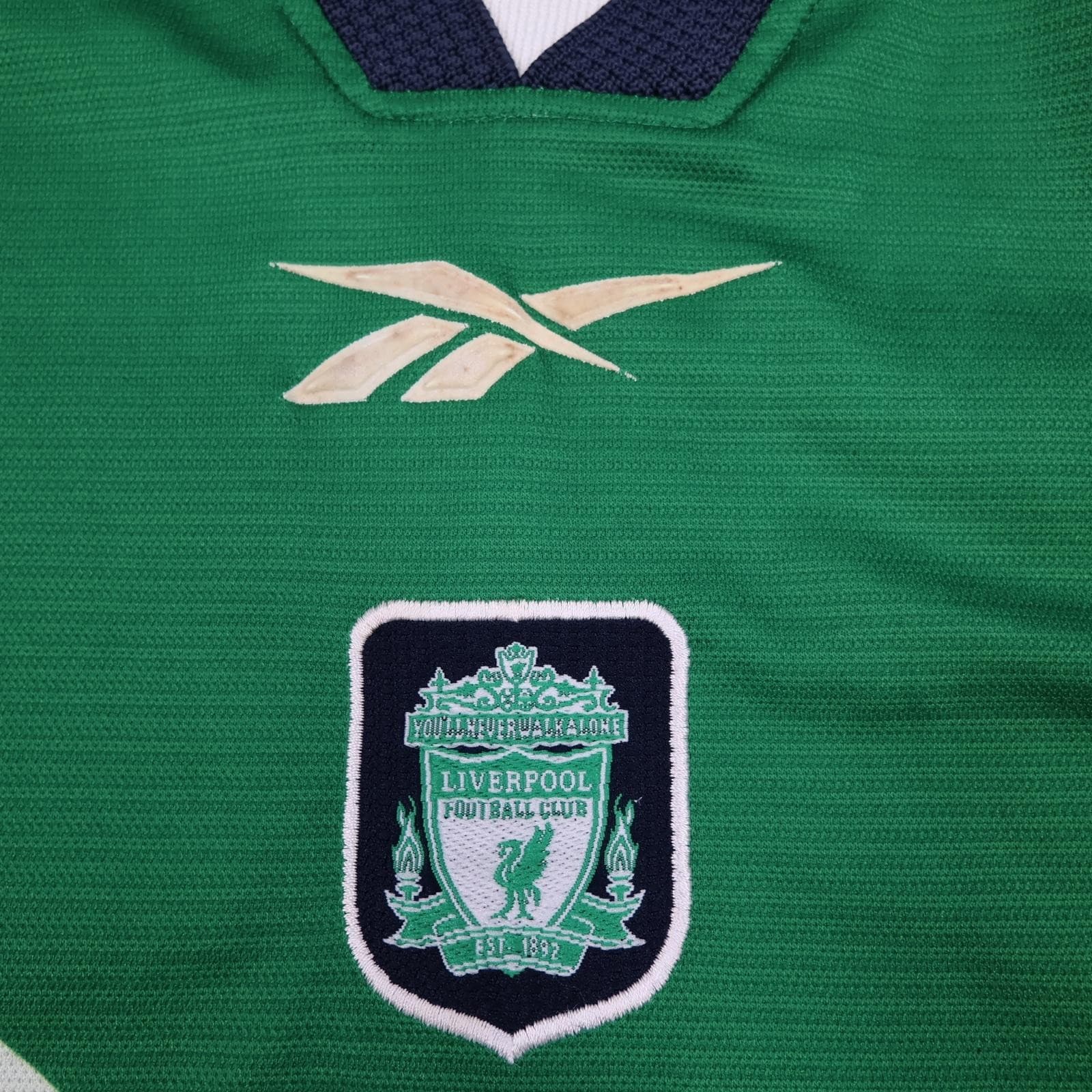 Vintage Liverpool Away Shirt Mens Small Green 1999 2001 Reebok Carlsberg photo 4