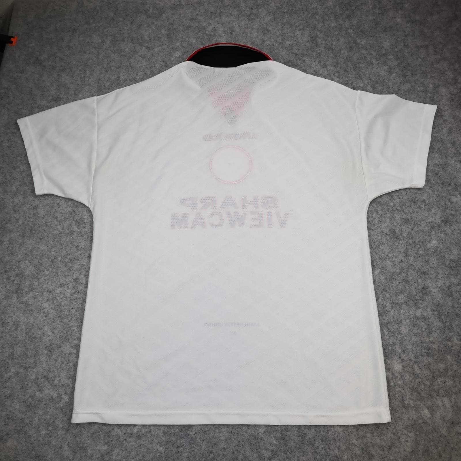 Vintage Manchester United Shirt Mens Large White Away Umbro Sharp 1996 1997 90s photo 7