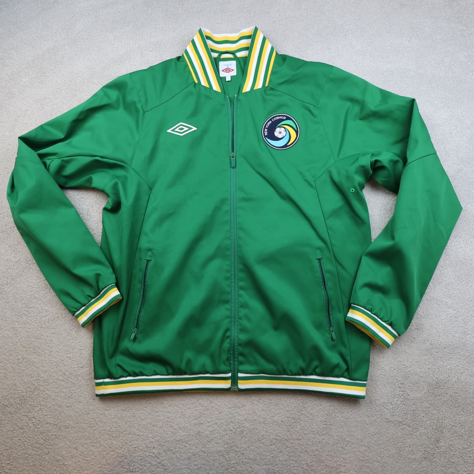 New York Cosmos Jacket Large Green Woven Anthem 2012 2013 Tracksuit Track Mens
