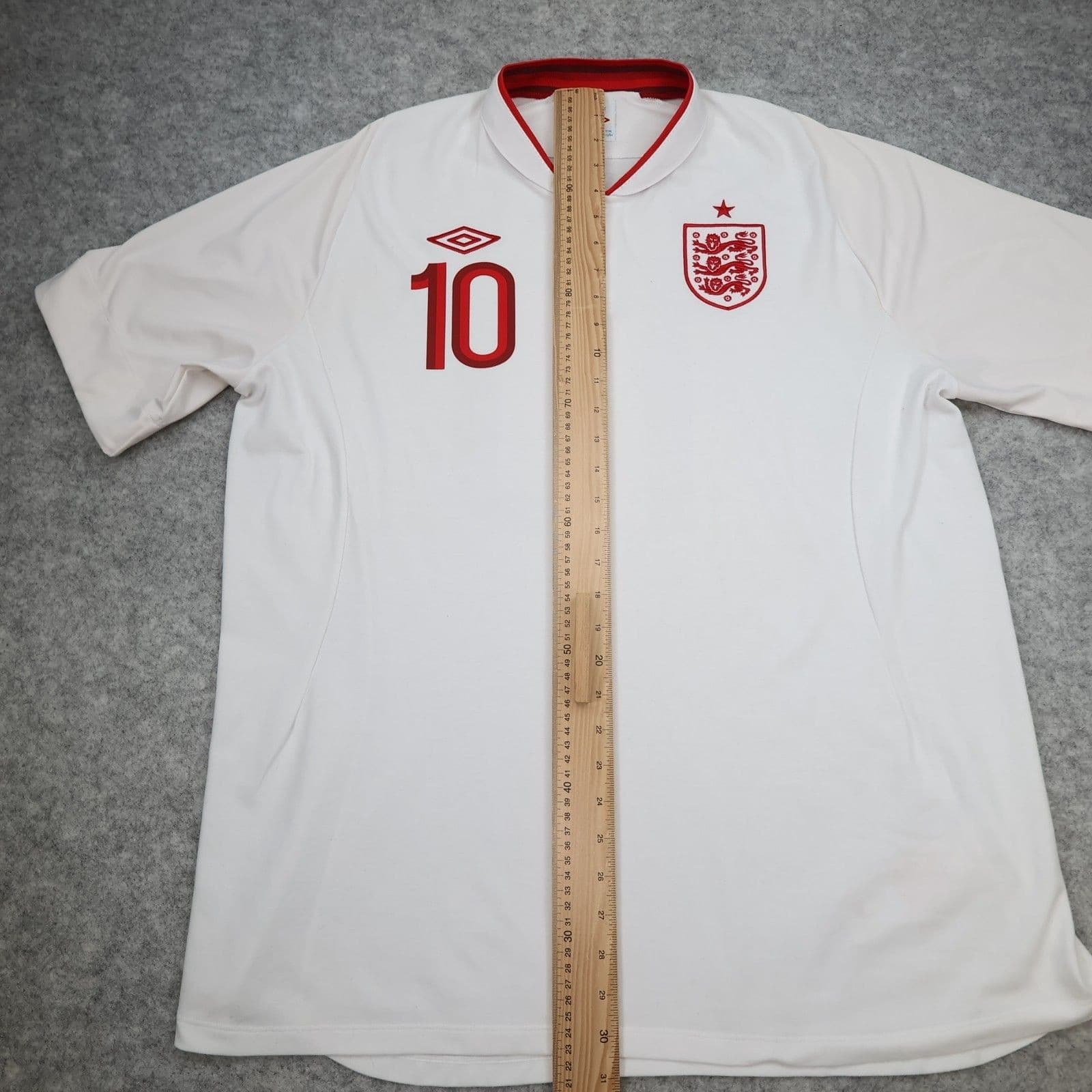 England Football Shirt 2XL White Home Kit Umbro 2012 2013 Wayne Rooney 50" photo 12
