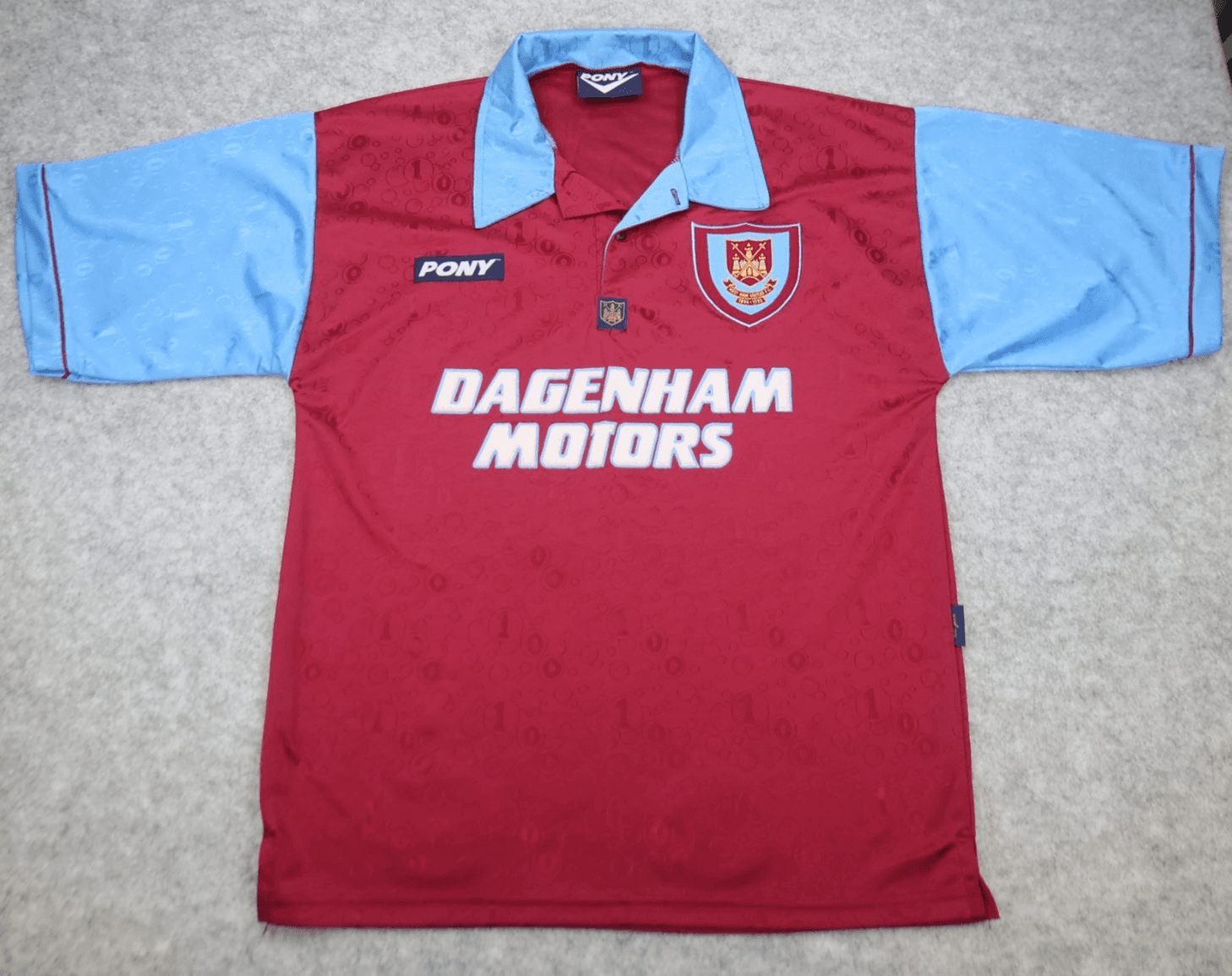 Vintage West Ham Shirt Medium Blue 1995 1997 Pony Home Shirt Soccer Jersey