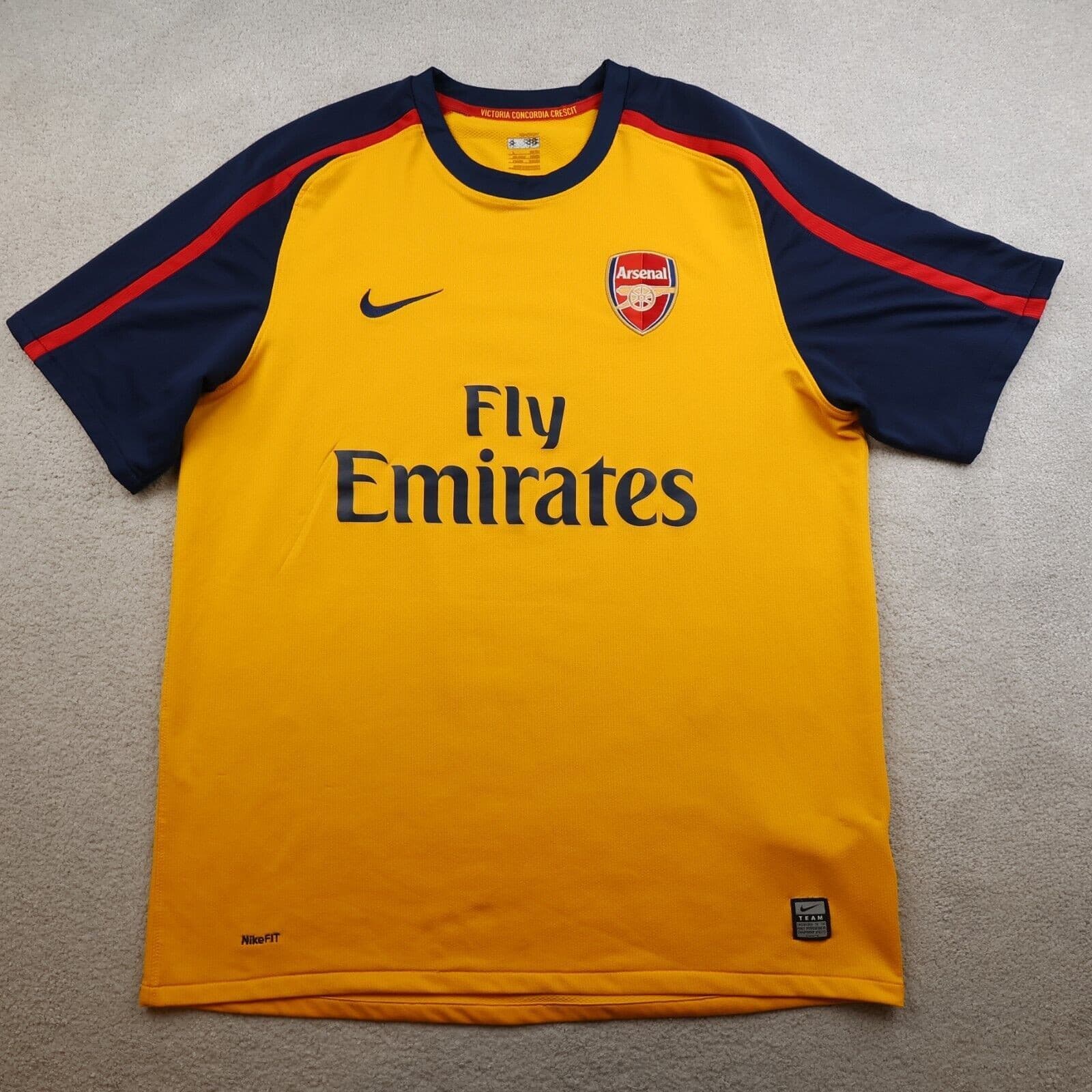 Arsenal Shirt Large Yellow Away Kit 2008 2009 Nike Soccer Jersey Tomas Rosicky 7 photo 2