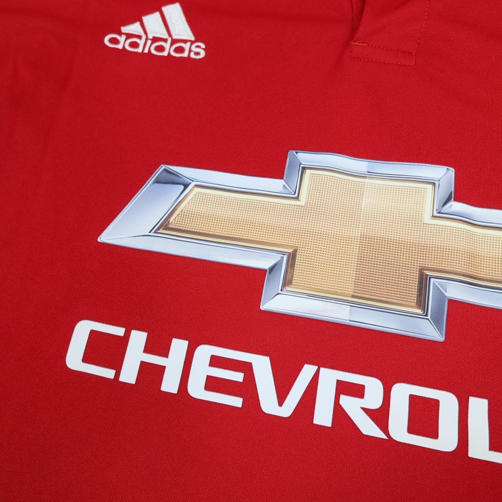 Manchester United Shirt Mens XL Red Home 2017 2018 Football Adidas Chevrolet photo 3