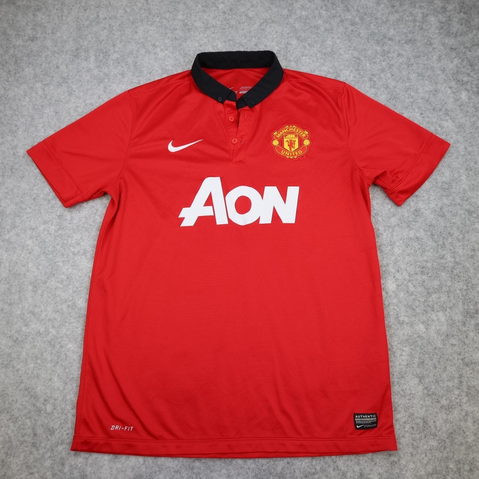 Manchester United Shirt Mens Large Red Home 2013 2014 Football Nike V Persie 20 photo 2