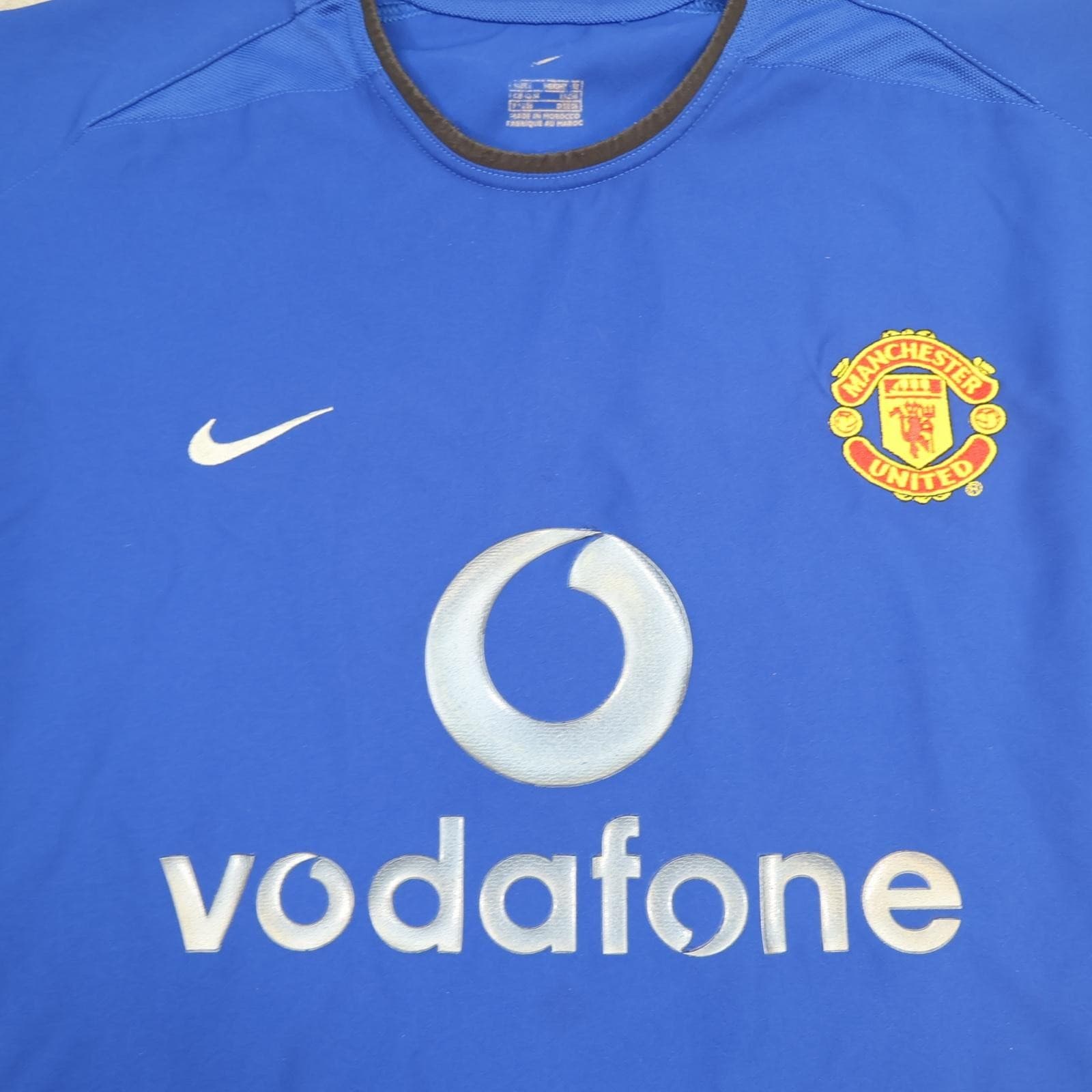 Vintage Manchester United Shirt Mens Large Blue 3rd Kit 2002 2003 Nike Vodafone photo 3