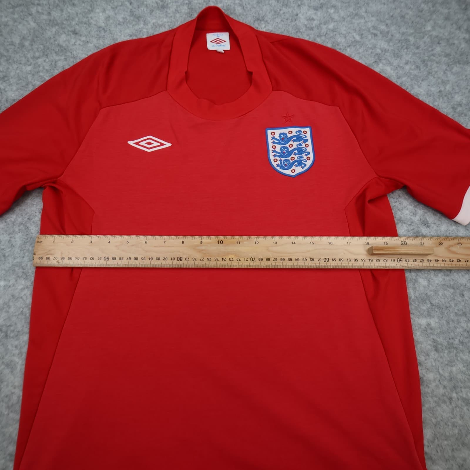 England Football Shirt Large Red Away Kit World Cup 2010 2011 42" Soccer Jersey photo 8