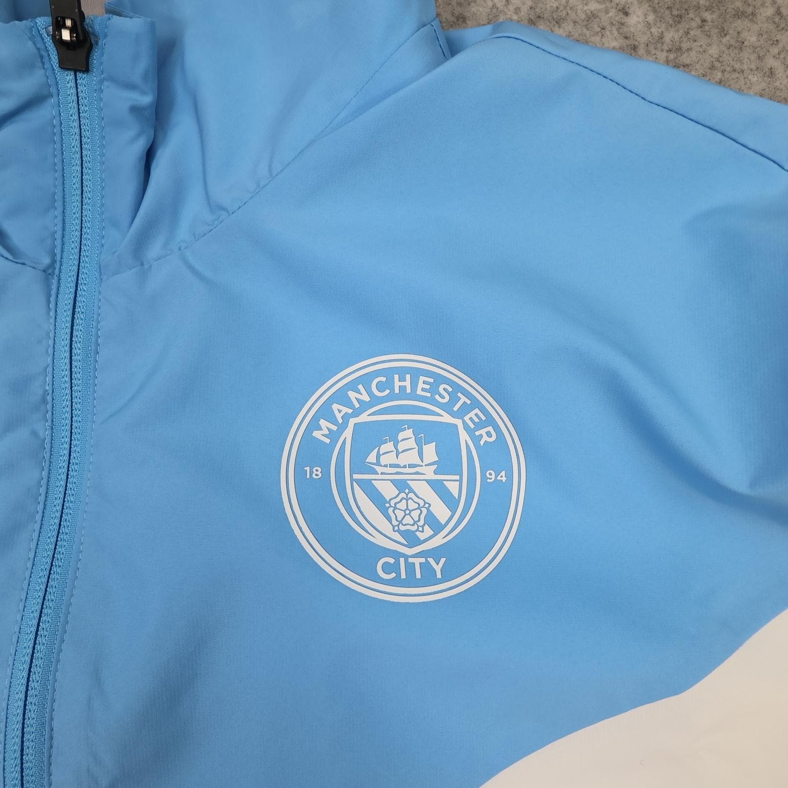 Manchester City Jacket Mens Medium Blue White Football Puma First Mile 2020 2021 photo 3