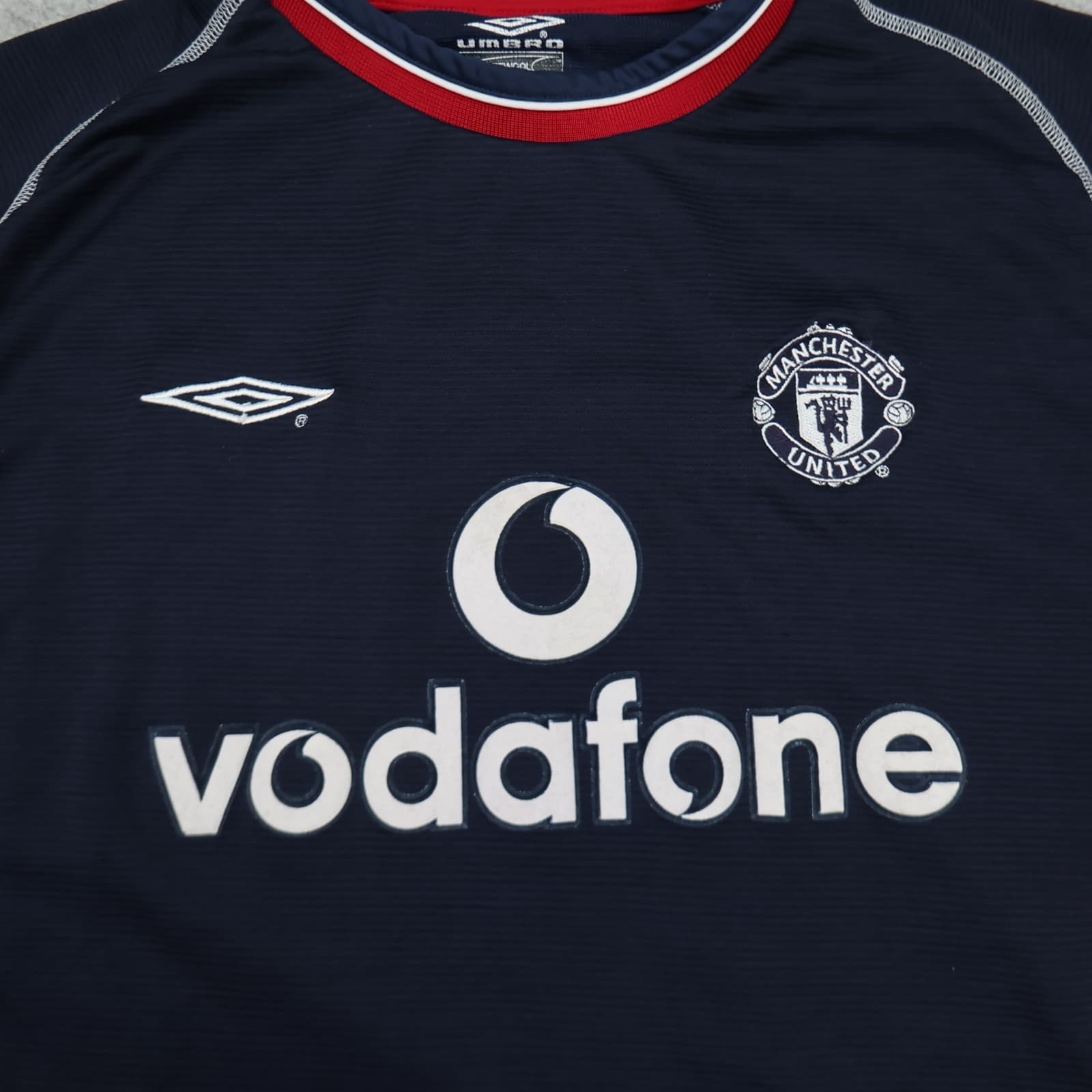 Manchester United Shirt Large Navy Third 2000 2001 Umbro David Beckham Jersey photo 3